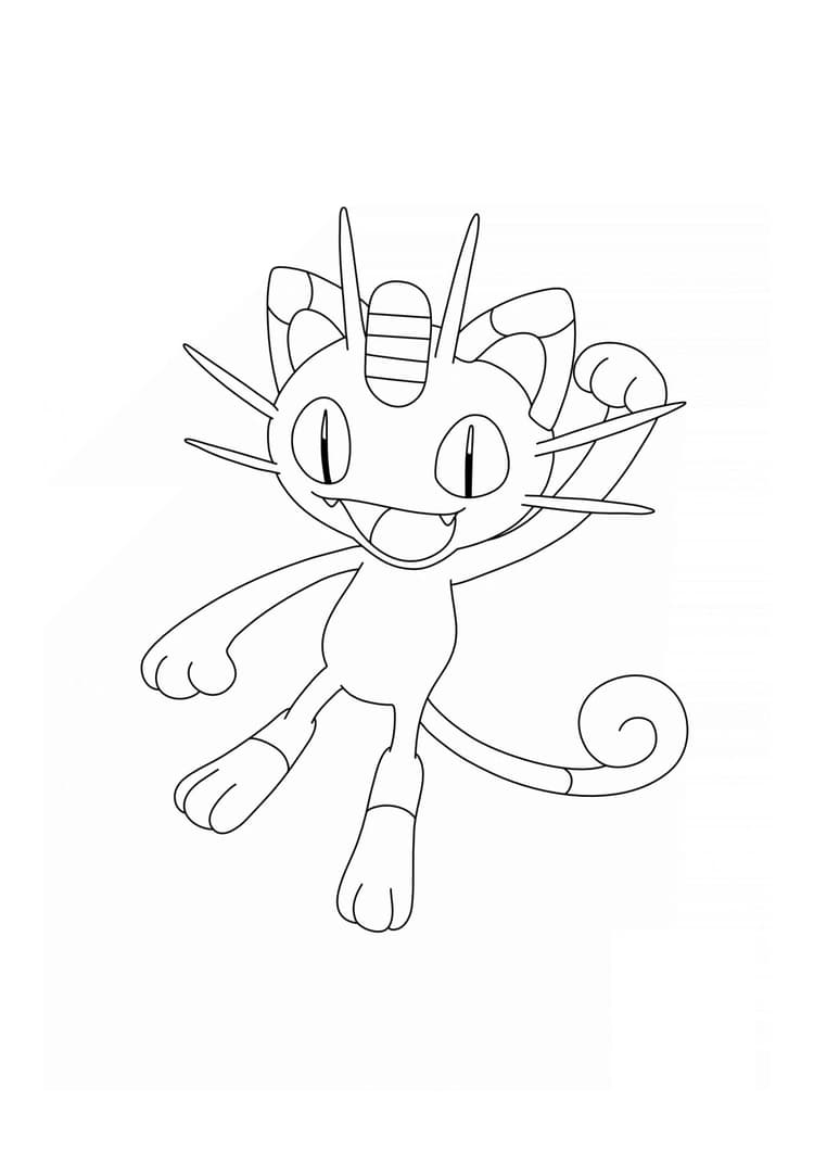 Página para colorear Meowth (A4) para imprimir