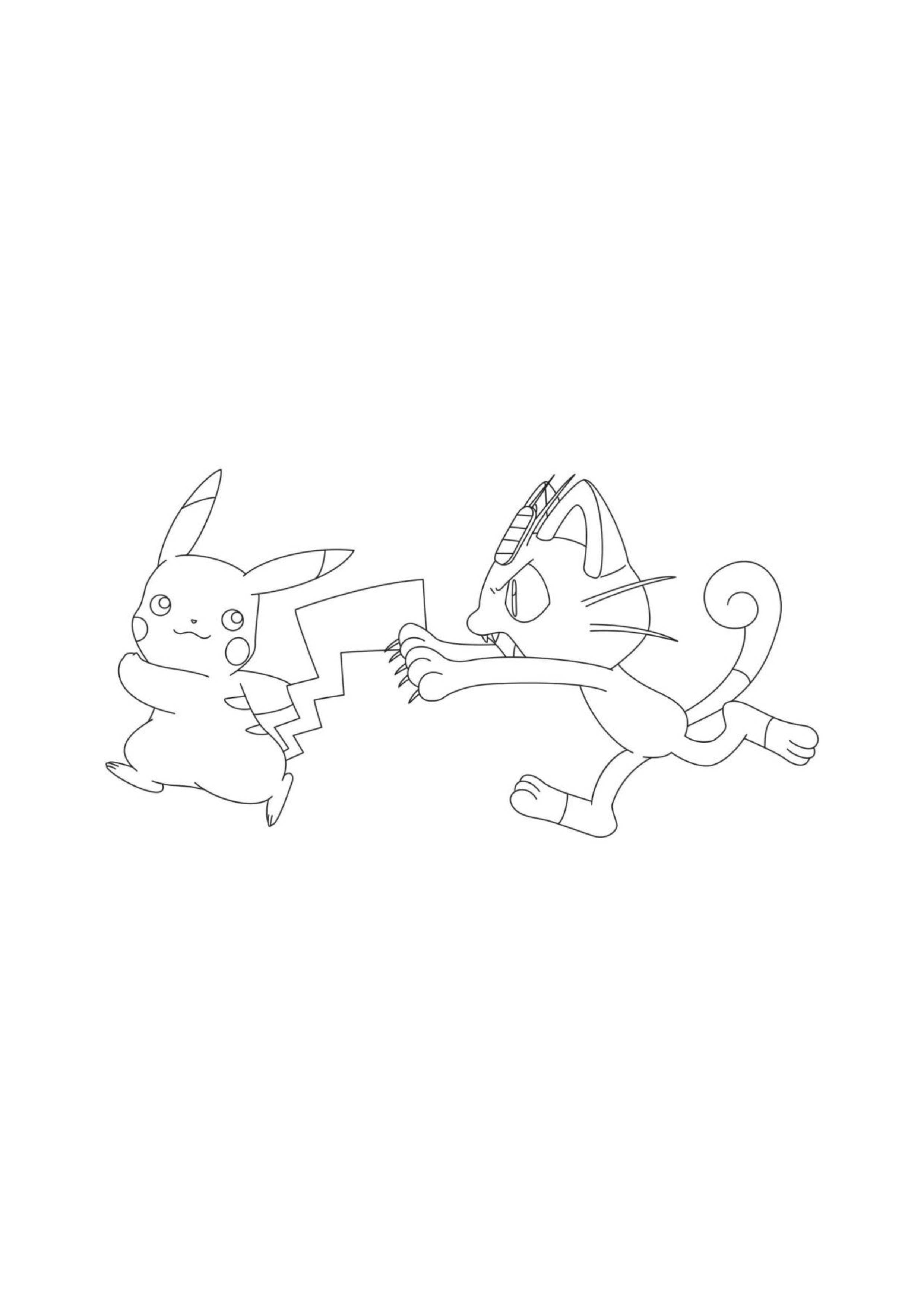 Página para colorear Meowth (A4) para imprimir