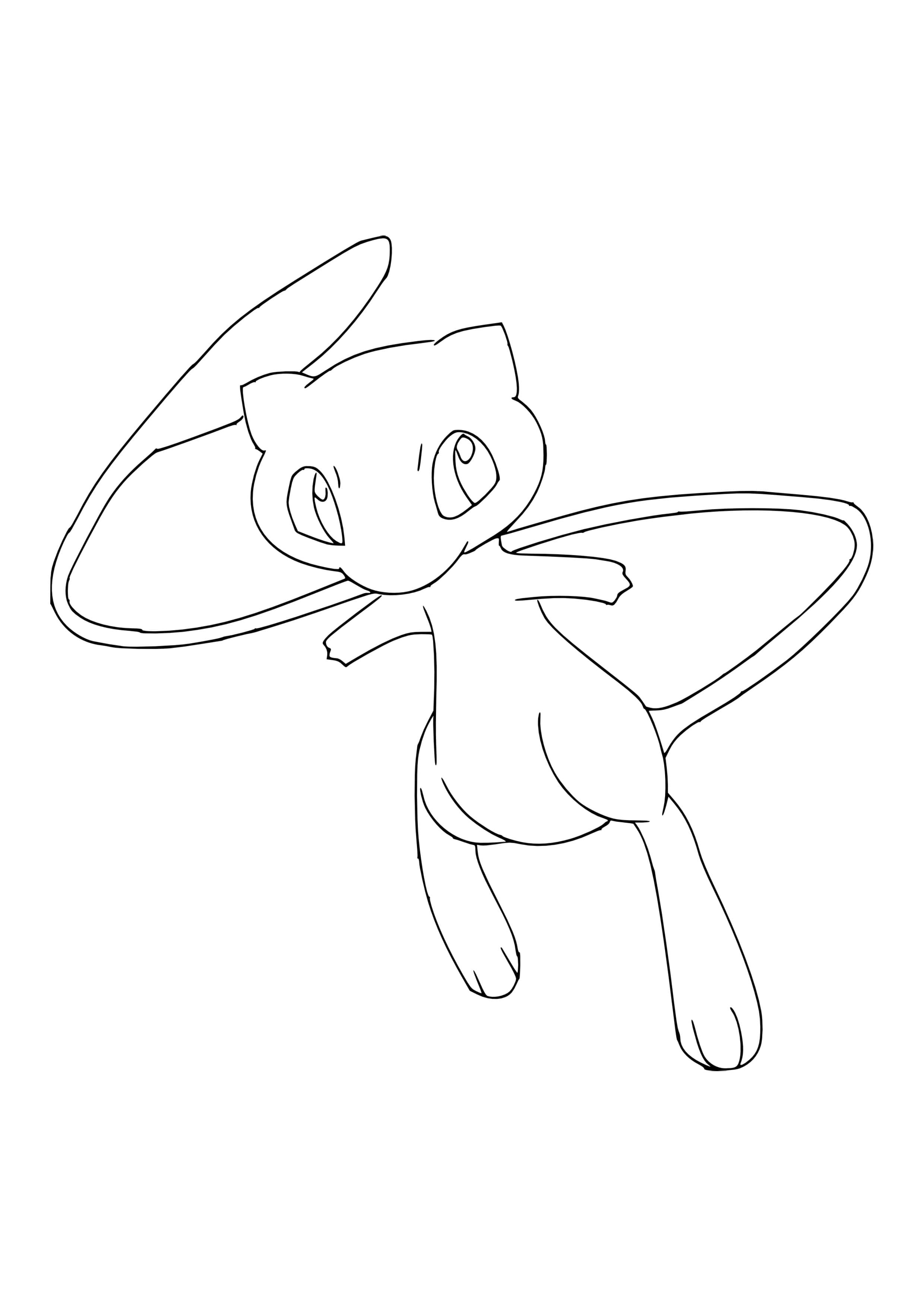 Página para colorear Mew (A4) para imprimir