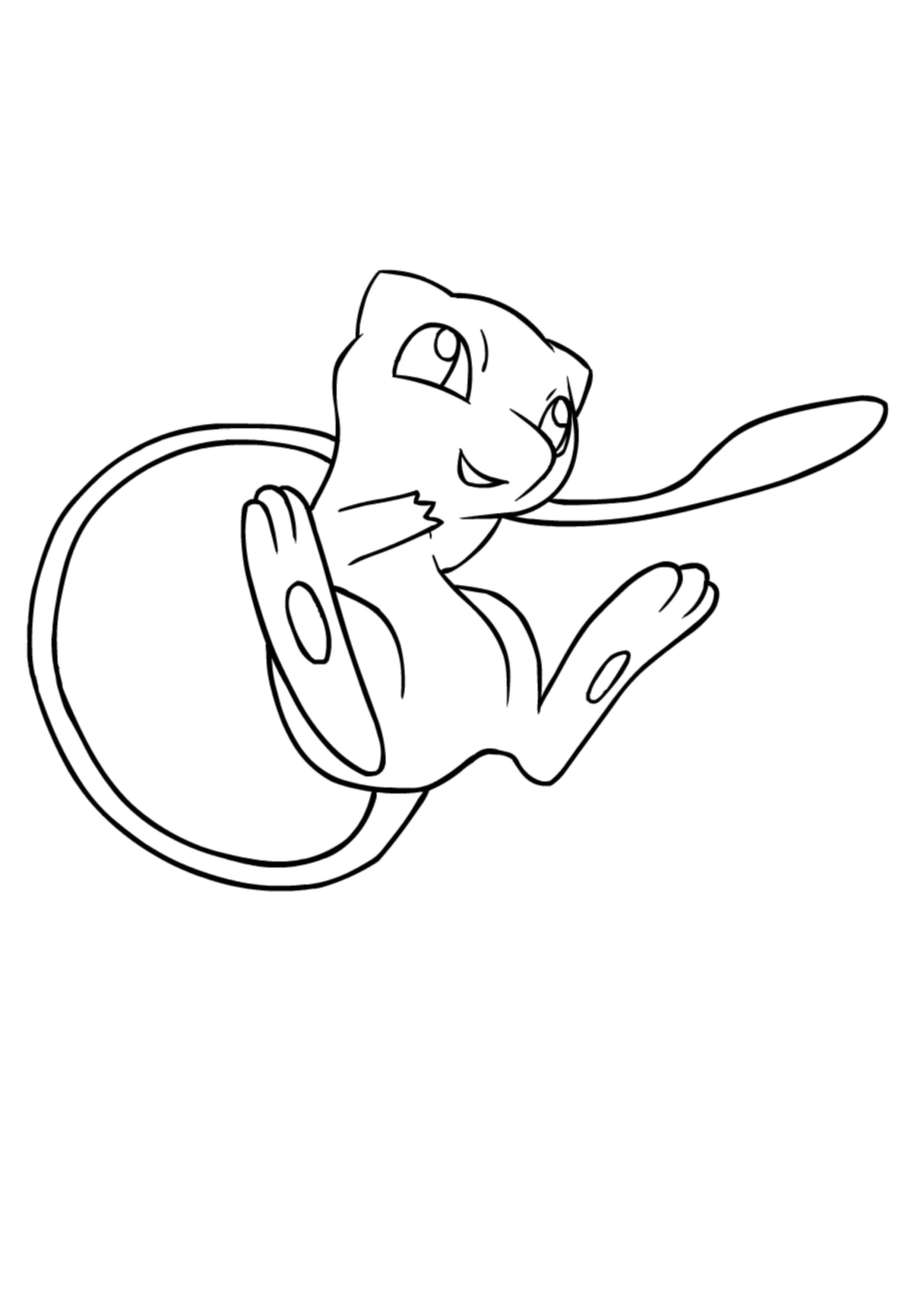 Página para colorear Mew (A4) para imprimir