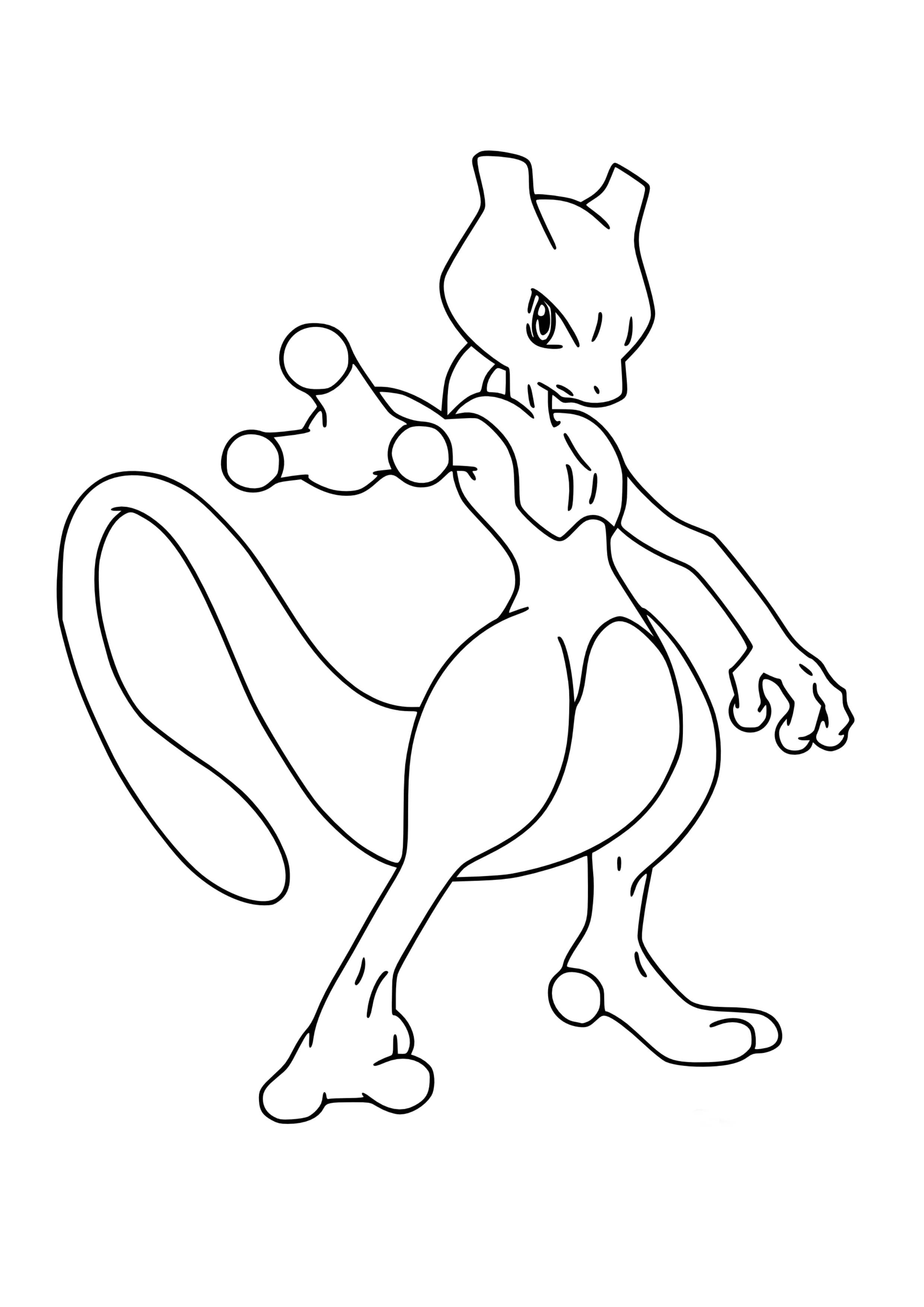 Página para colorear Mewtwo (A4) para imprimir