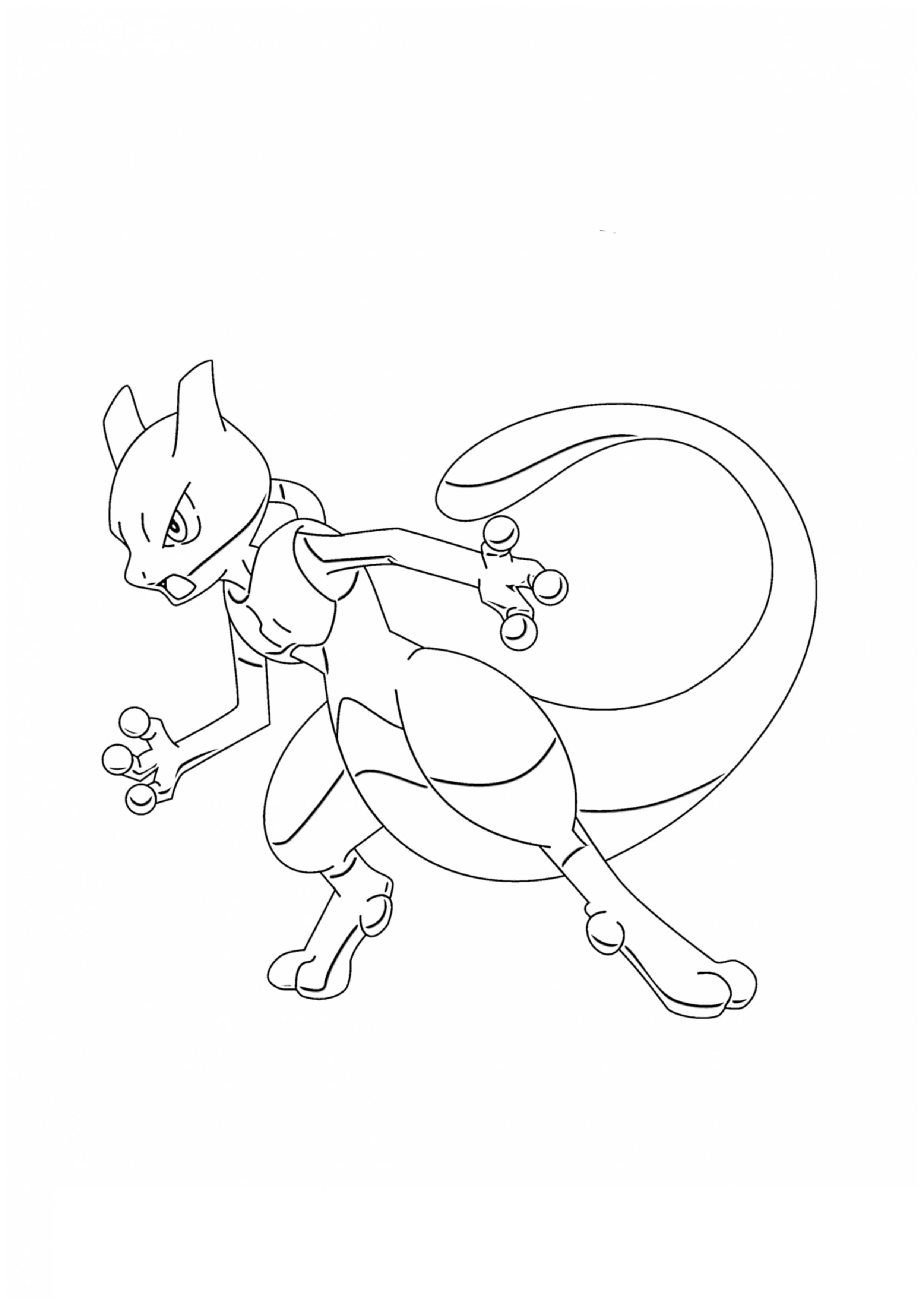 Página para colorear Mewtwo (A4) para imprimir