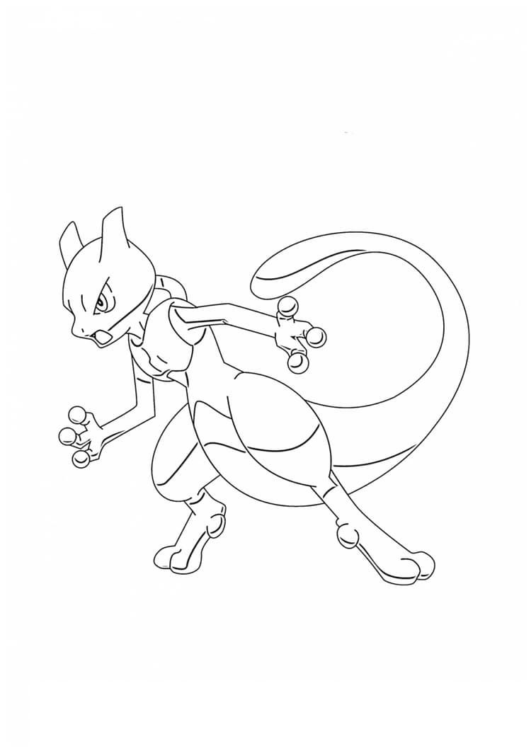 Página para colorear Mewtwo (A4) para imprimir