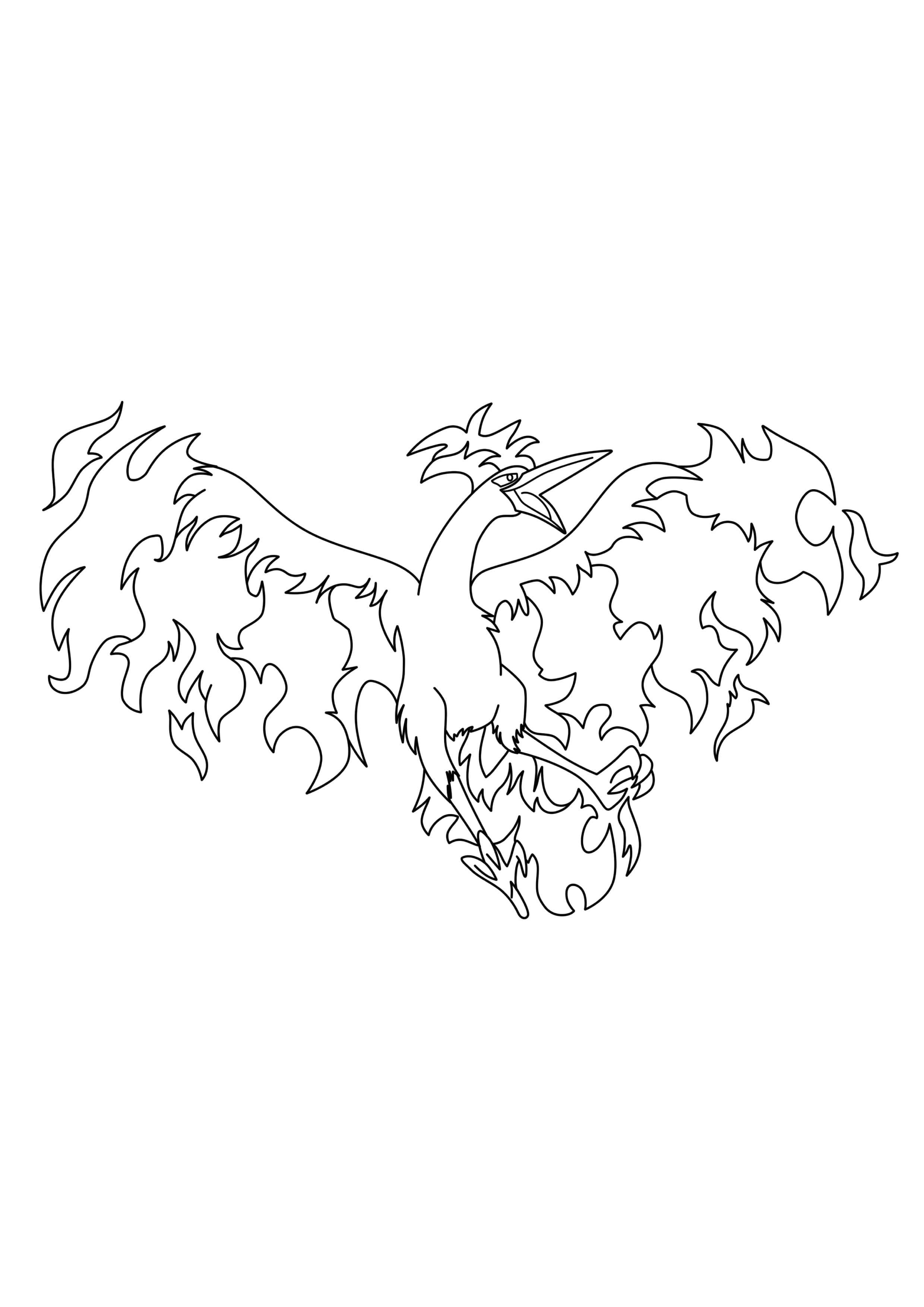 Página para colorear Moltres (A4) para imprimir
