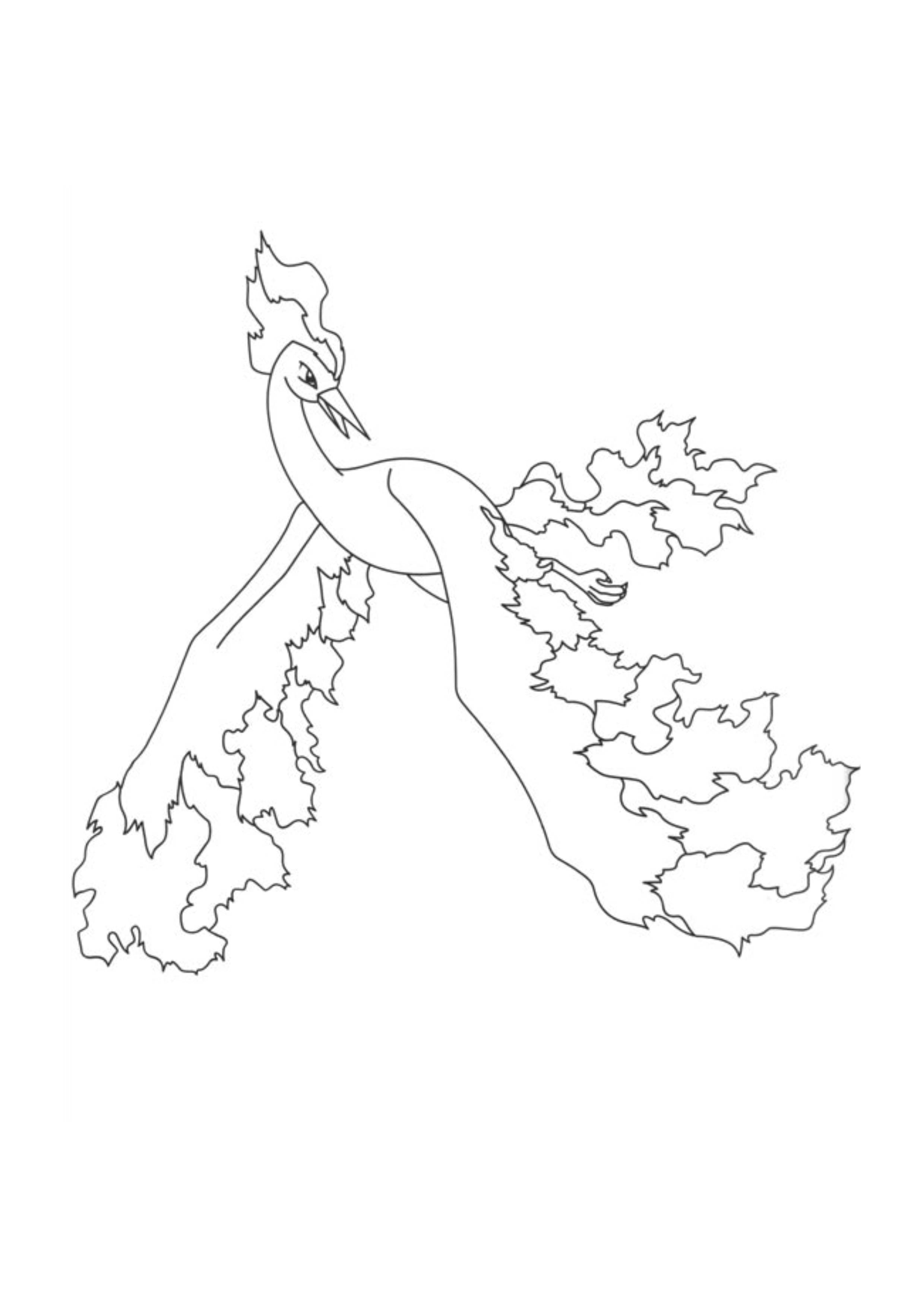 Página para colorear Moltres (A4) para imprimir