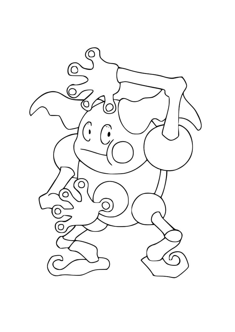 Página para colorear Mr. Mime (A4) para imprimir