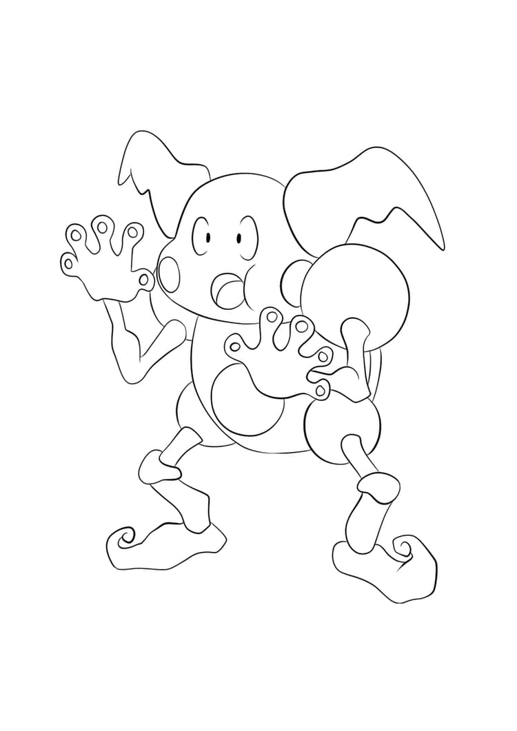 Página para colorear Mr. Mime (A4) para imprimir