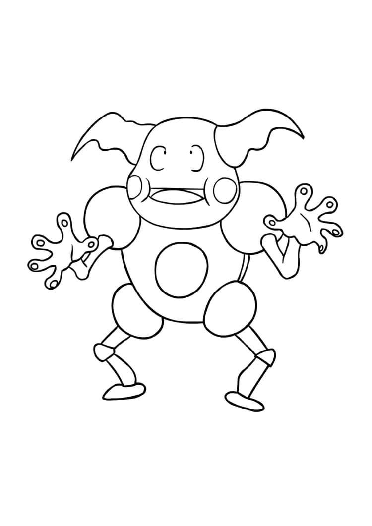 Página para colorear Mr. Mime (A4) para imprimir
