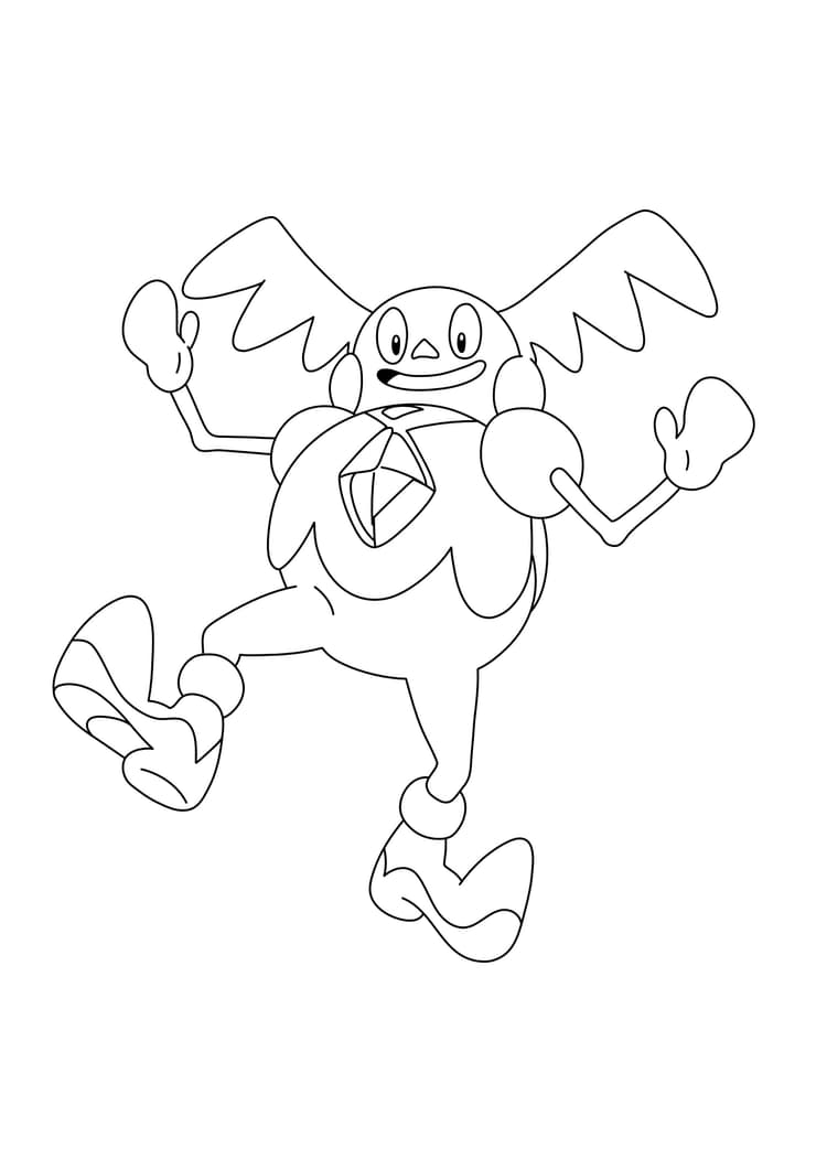 Página para colorear Mr. Mime (A4) para imprimir