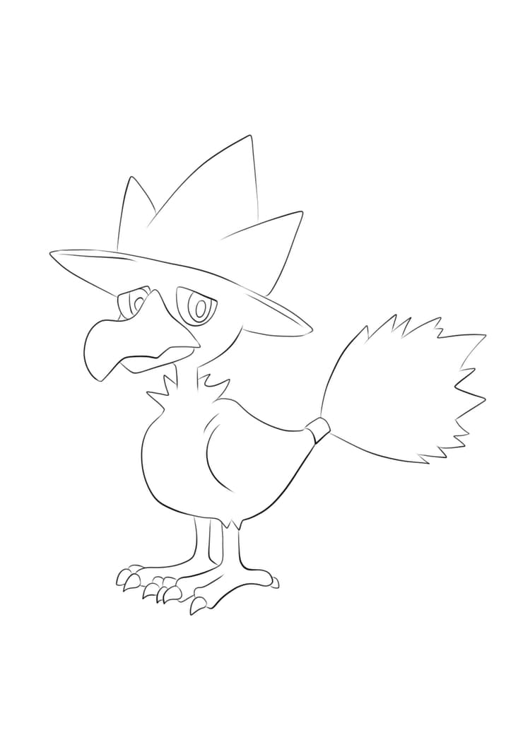 Página para colorear Murkrow (A4) para imprimir