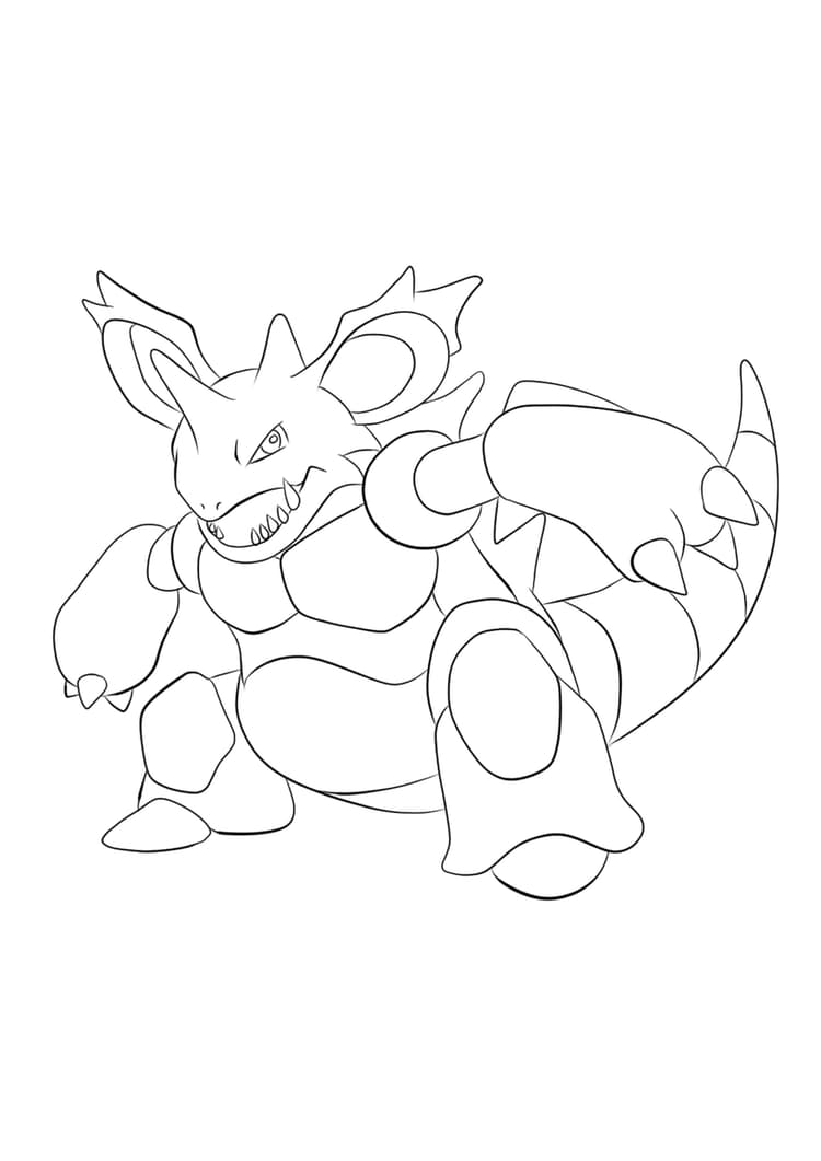Página para colorear Nidoking (A4) para imprimir