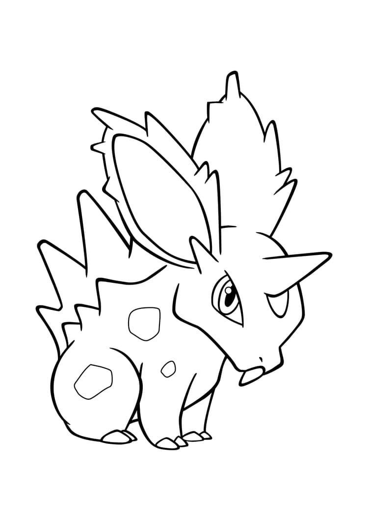 Página para colorear Nidoran ♂ (A4) para imprimir
