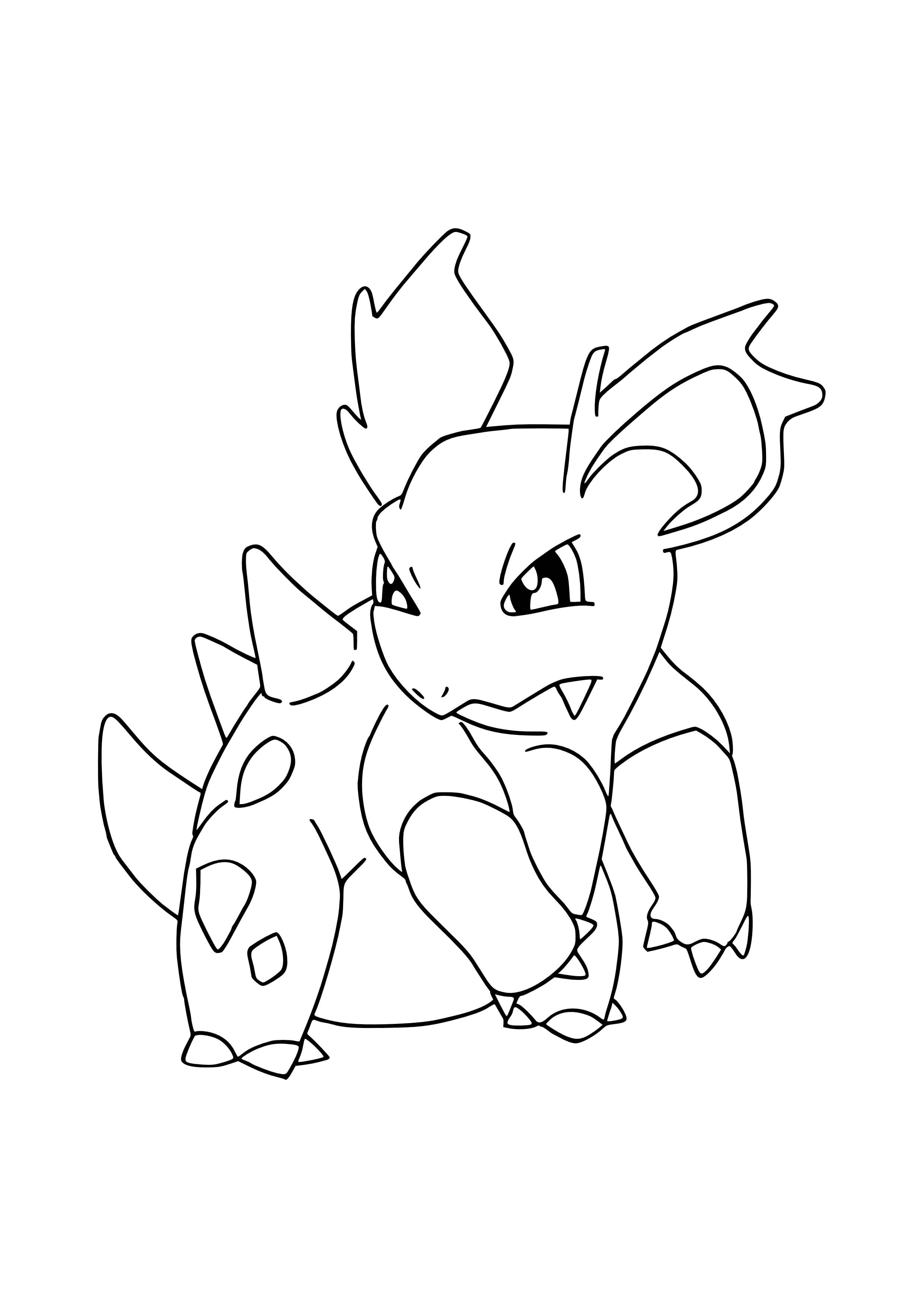 Página para colorear Nidorina (A4) para imprimir