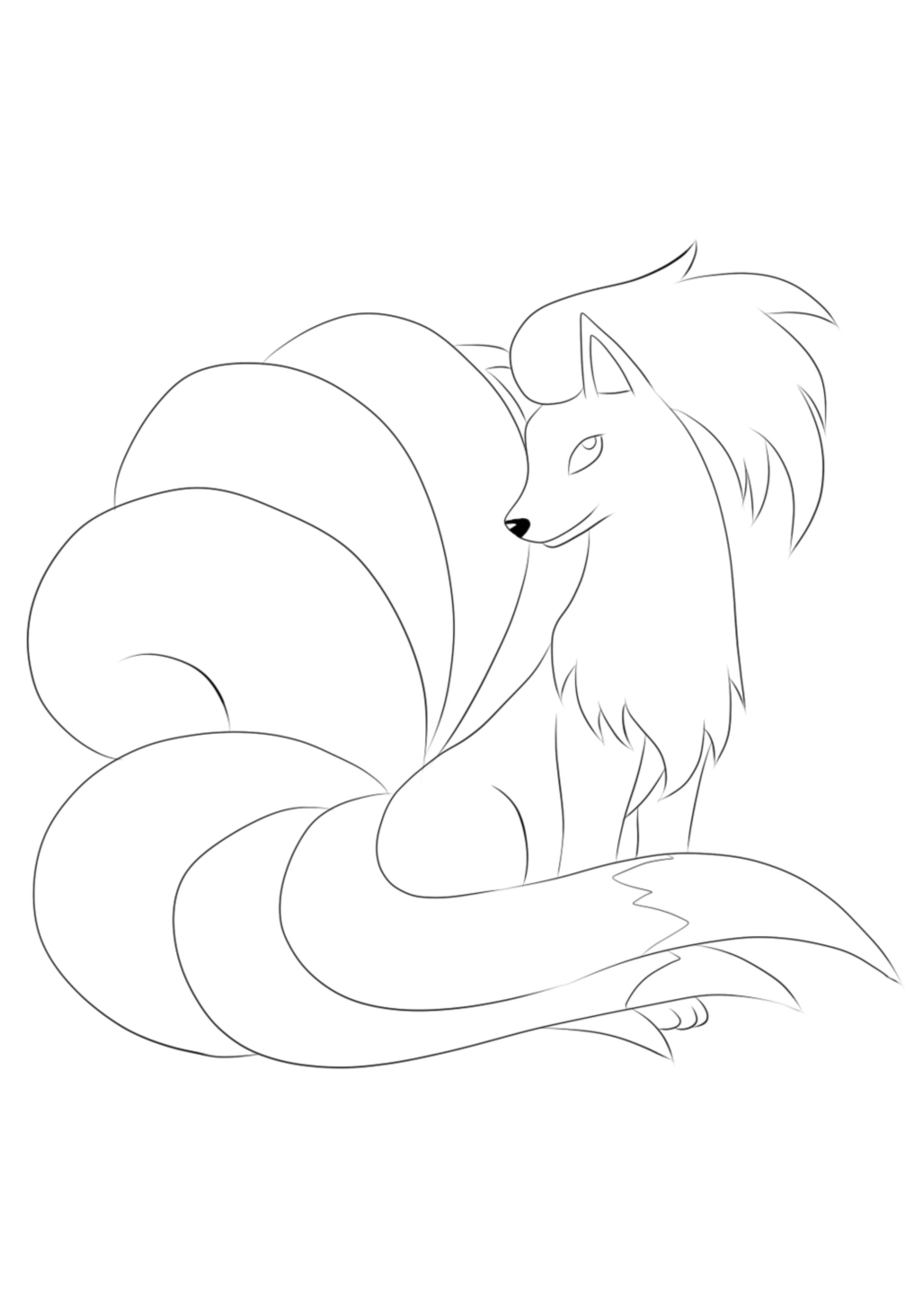 Página para colorear Ninetales (A4) para imprimir