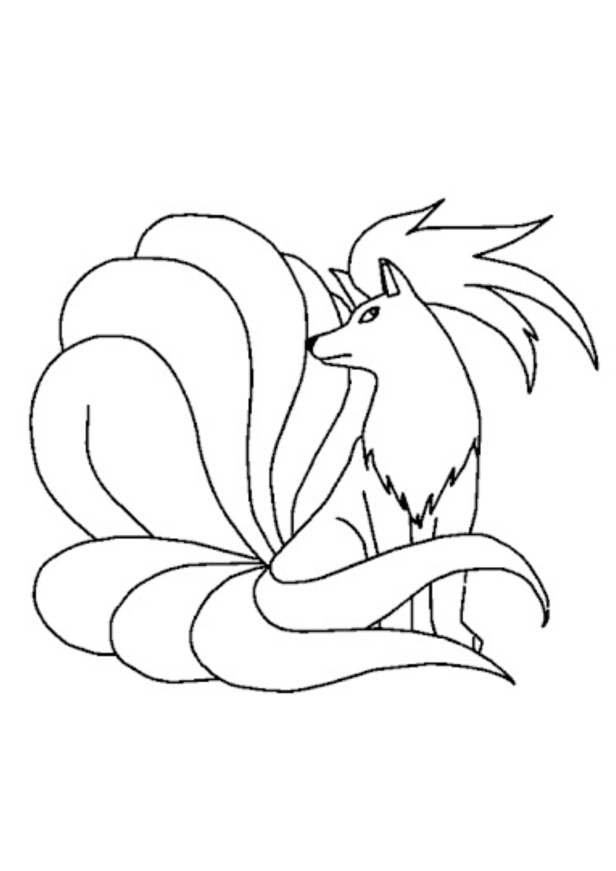 Página para colorear Ninetales (A4) para imprimir