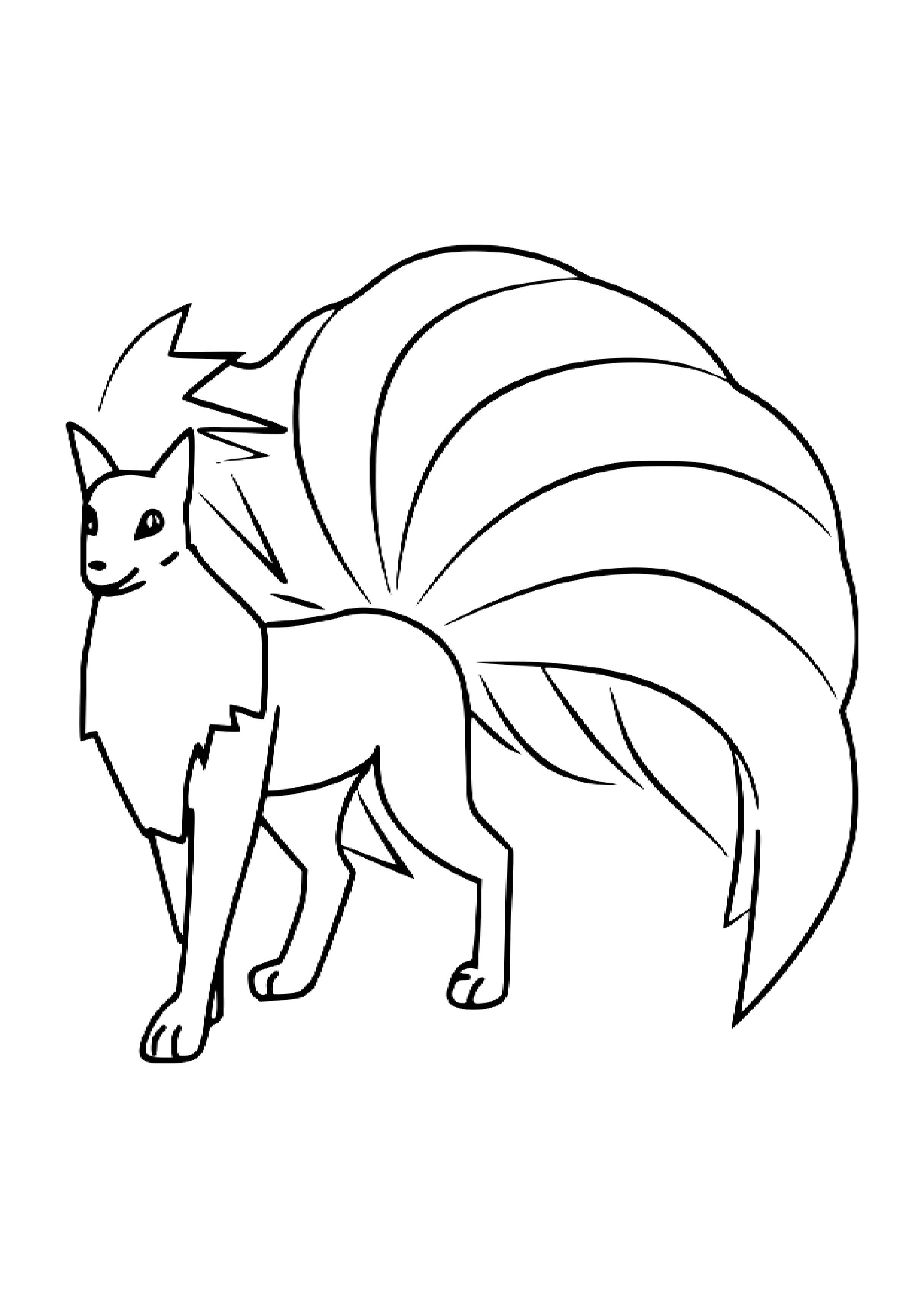 Página para colorear Ninetales (A4) para imprimir