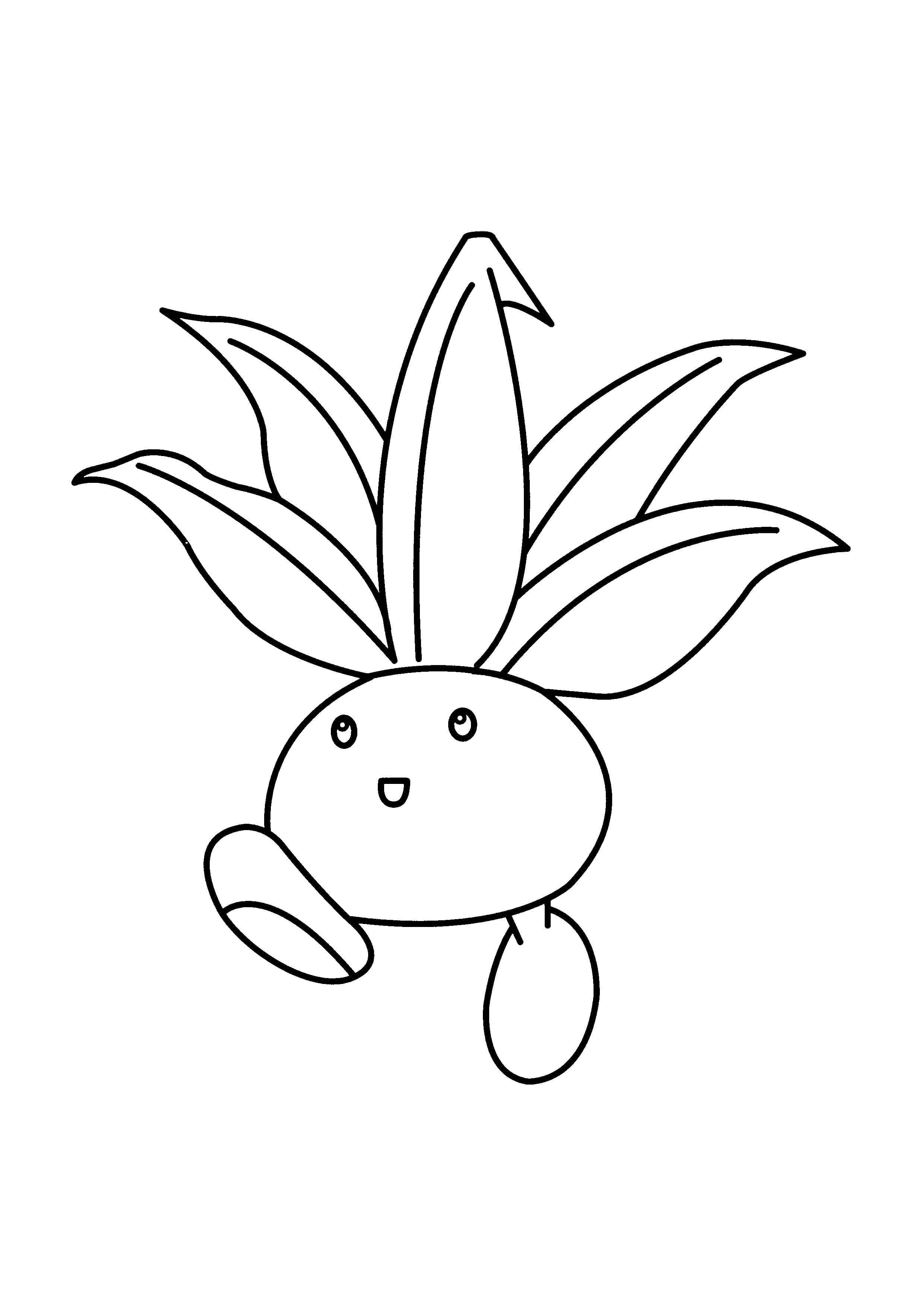 Página para colorear Oddish (A4) para imprimir