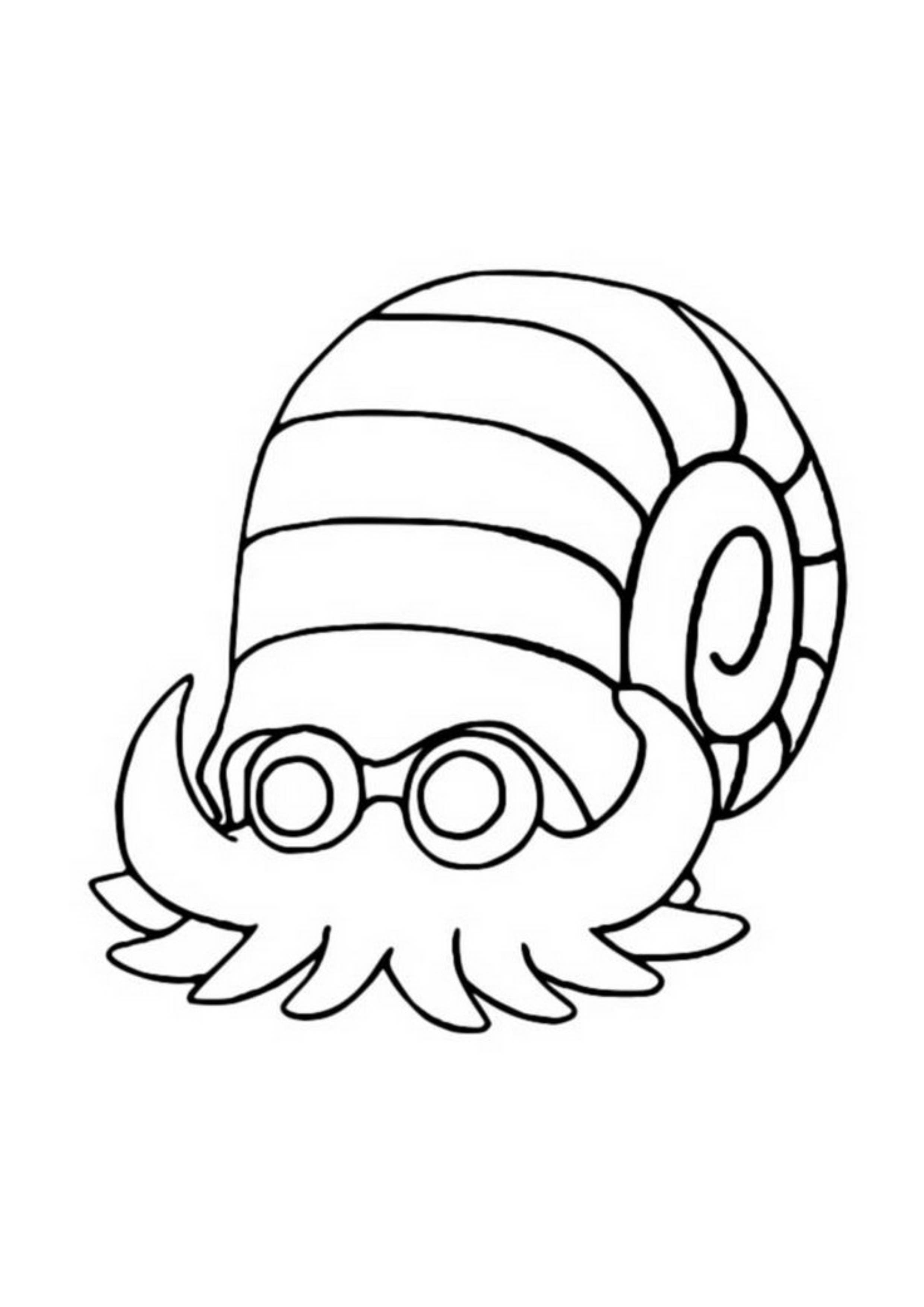 Página para colorear Omanyte (A4) para imprimir