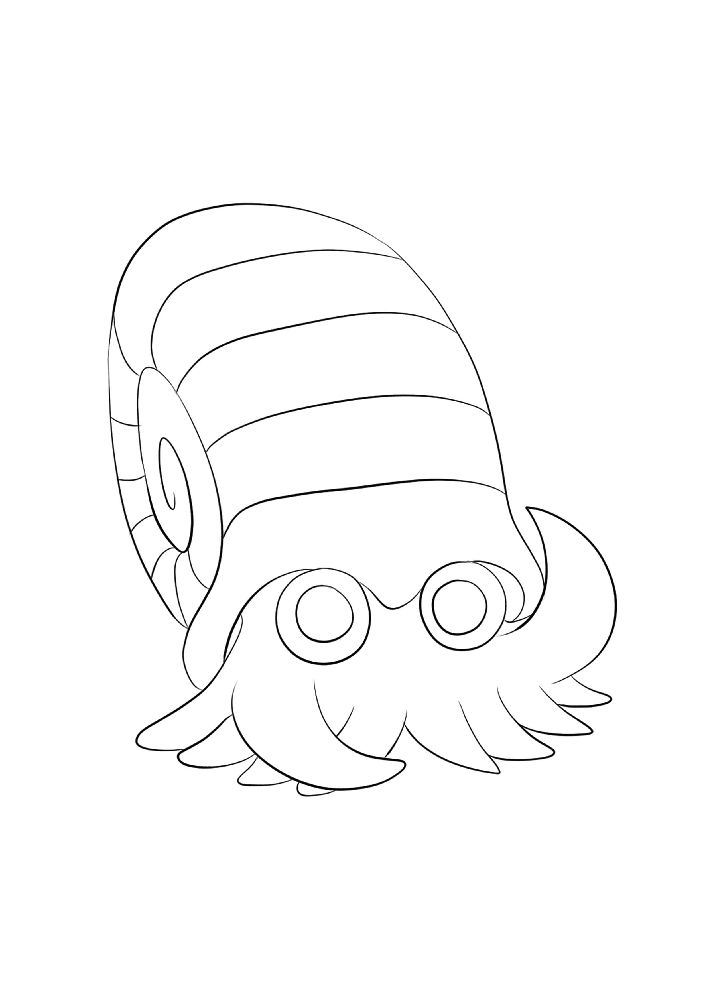 Página para colorear Omanyte (A4) para imprimir