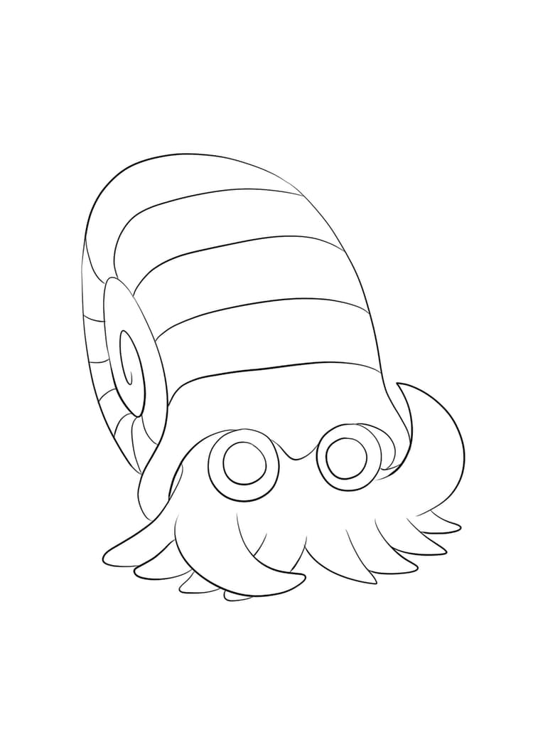 Página para colorear Omanyte (A4) para imprimir