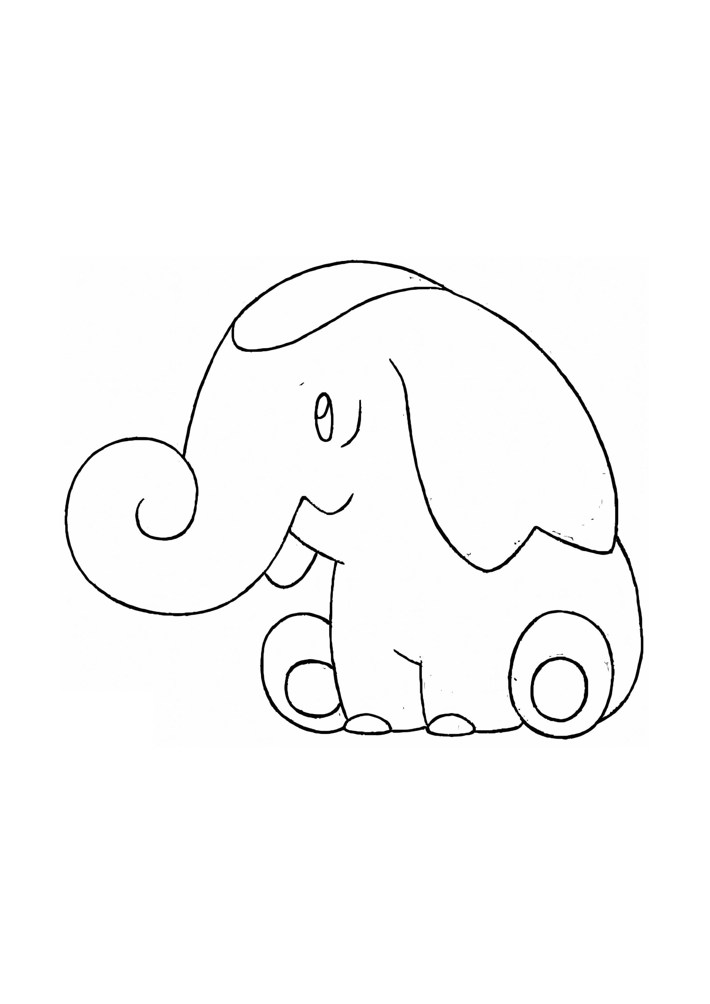 Página para colorear Phanpy (A4) para imprimir