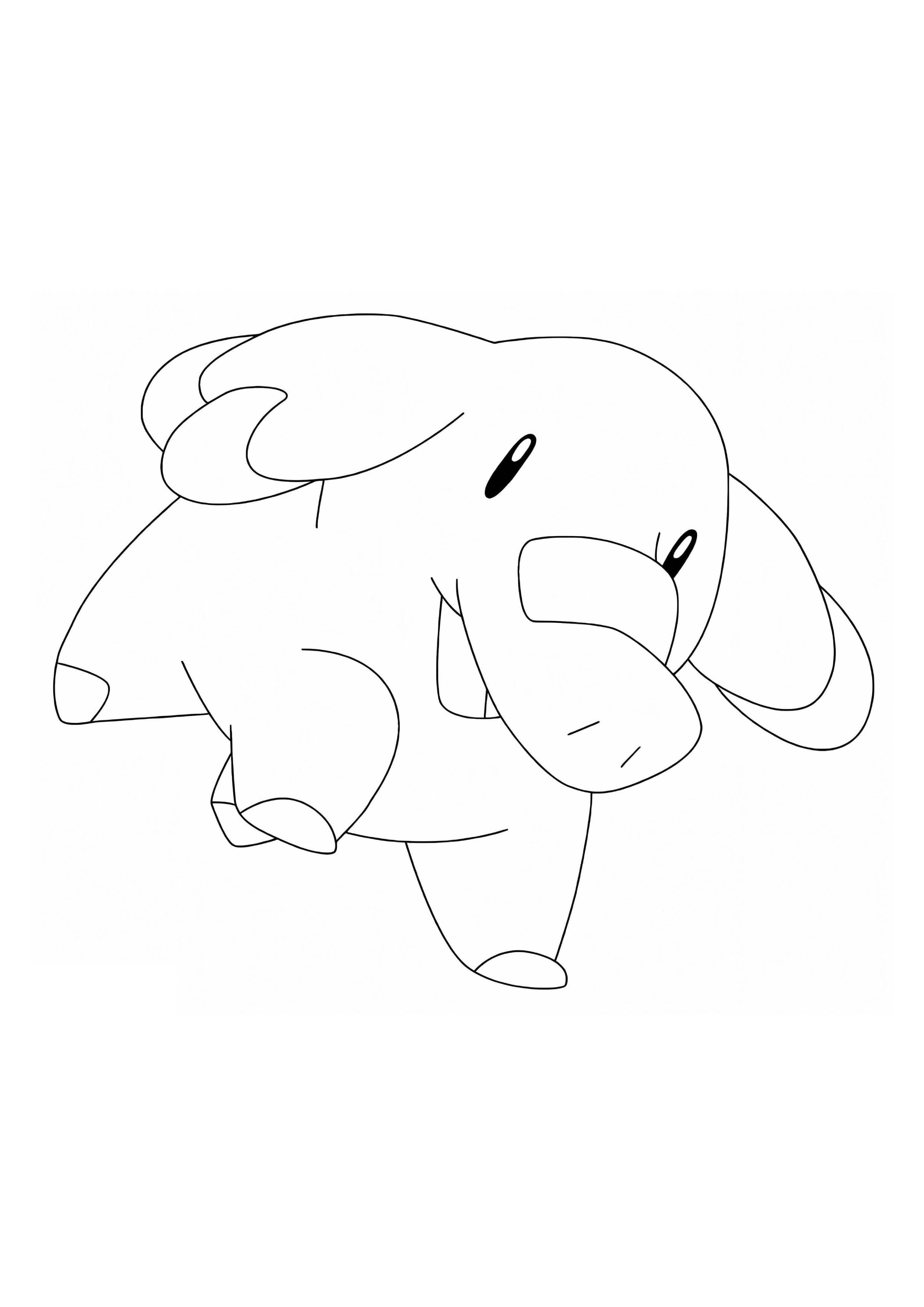 Página para colorear Phanpy (A4) para imprimir