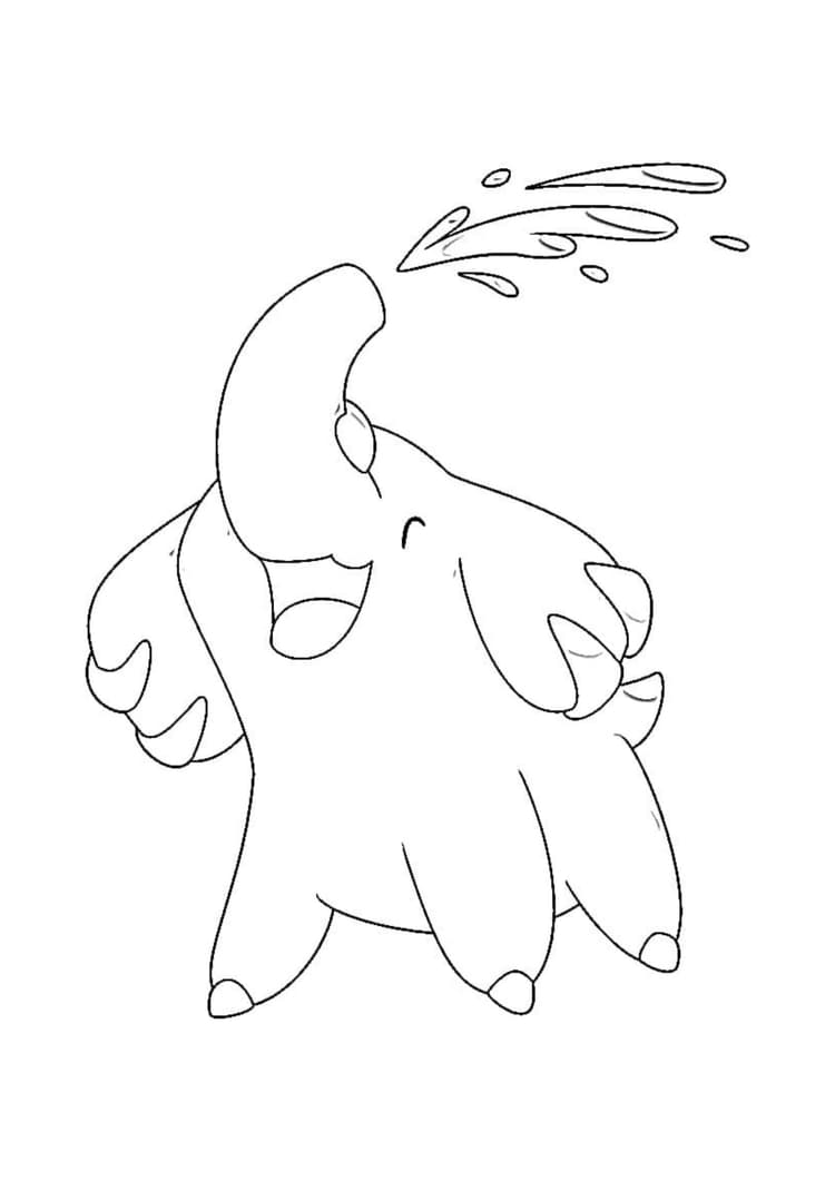 Página para colorear Phanpy (A4) para imprimir