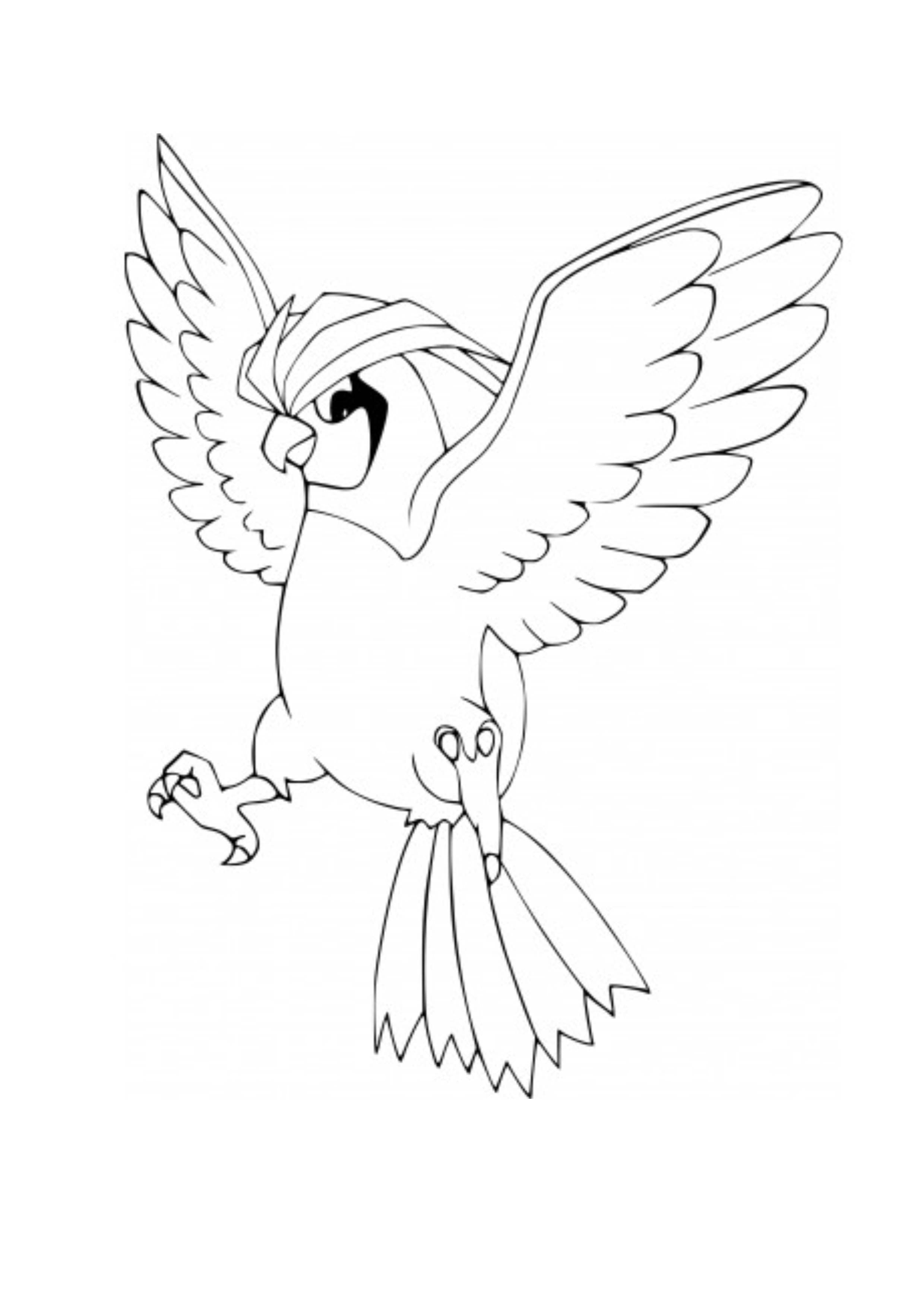 Página para colorear Pidgeotto (A4) para imprimir