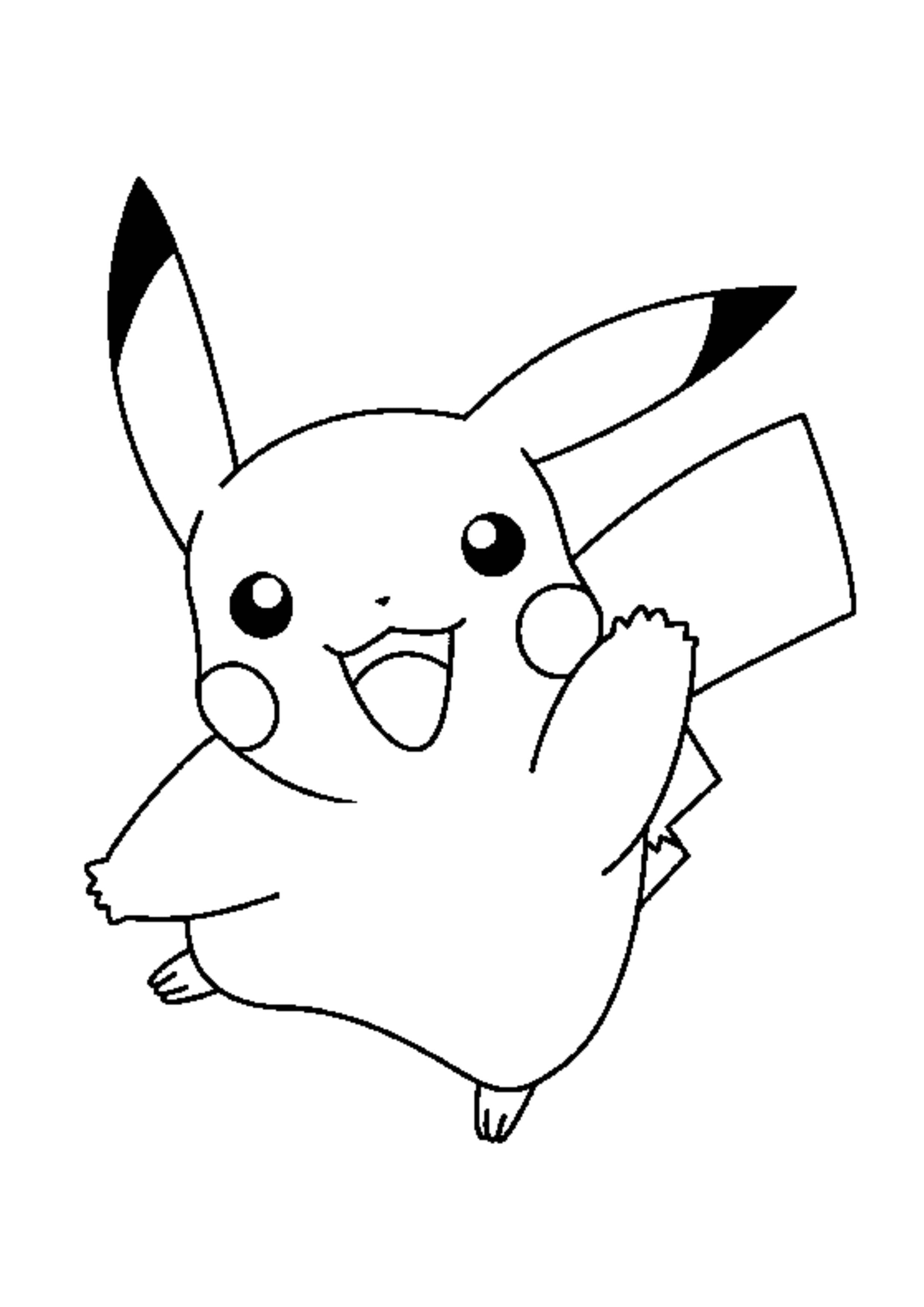 Página para colorear Pikachu (A4) para imprimir