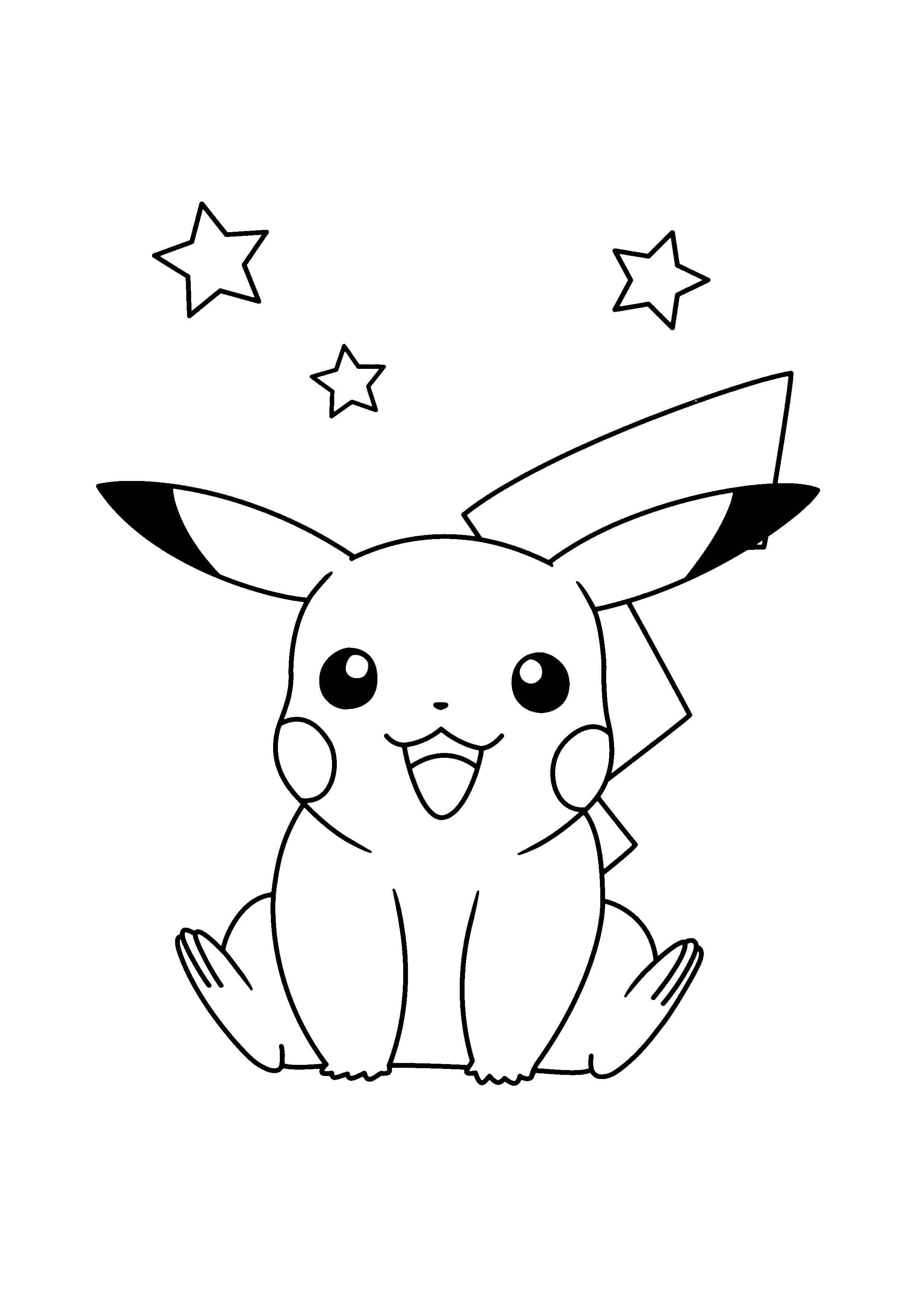 Página para colorear Pikachu (A4) para imprimir