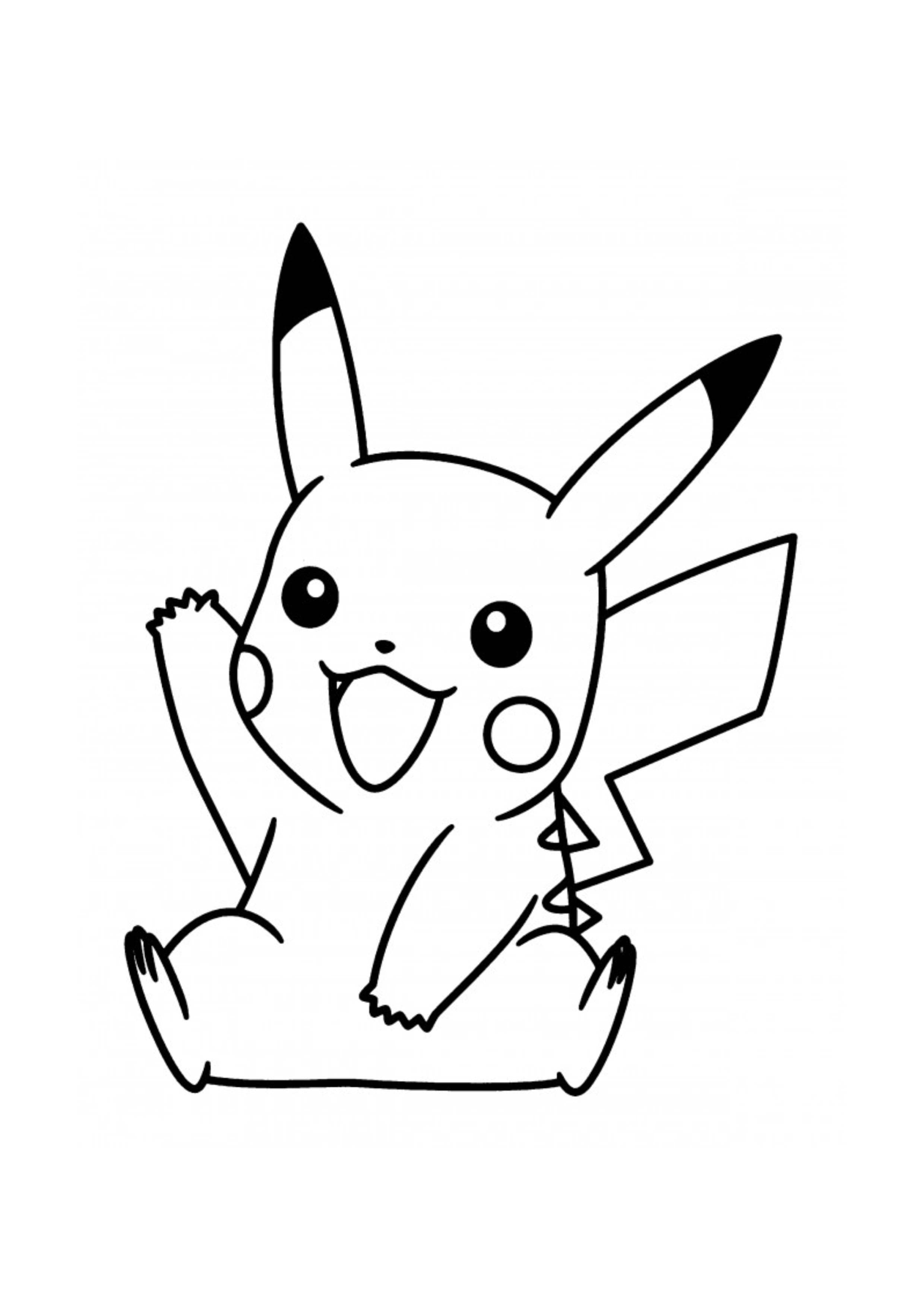 Página para colorear Pikachu (A4) para imprimir