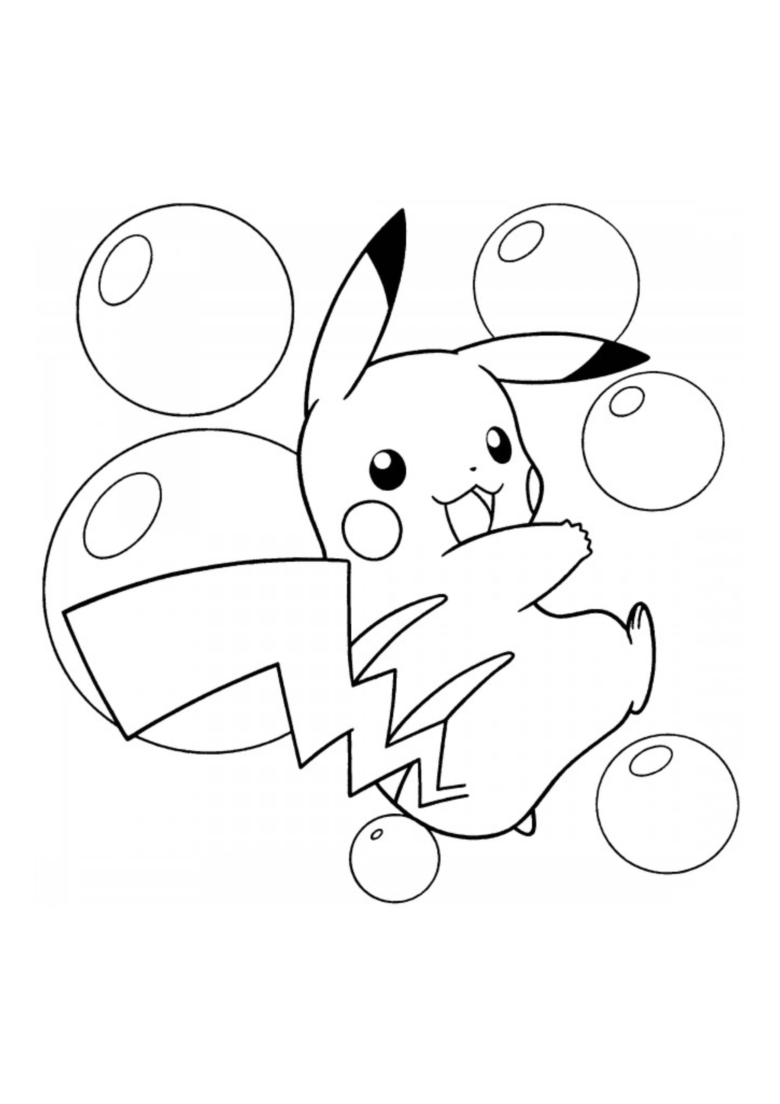 Página para colorear Pikachu (A4) para imprimir