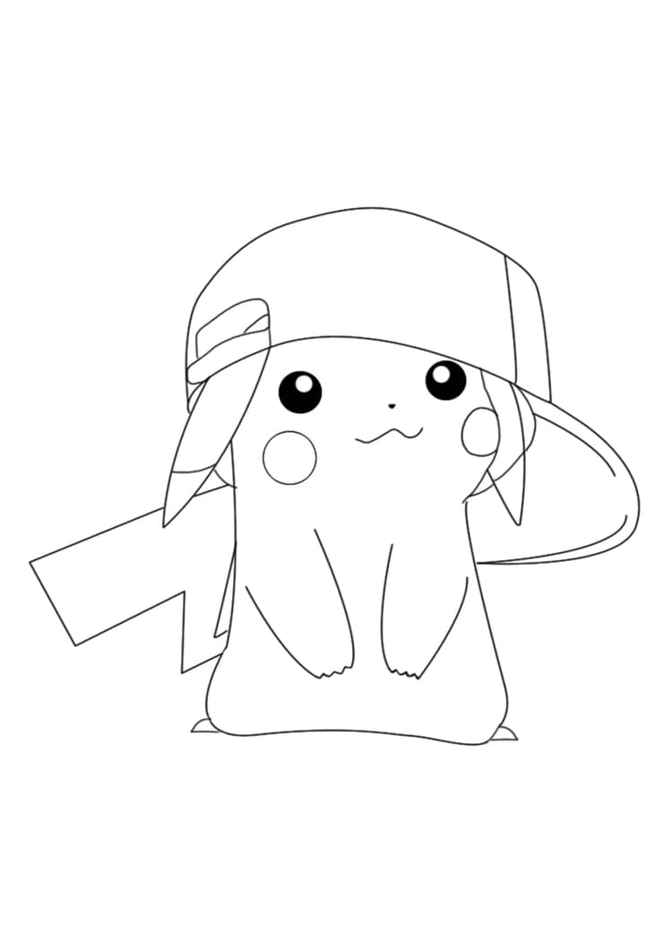Página para colorear Pikachu (A4) para imprimir