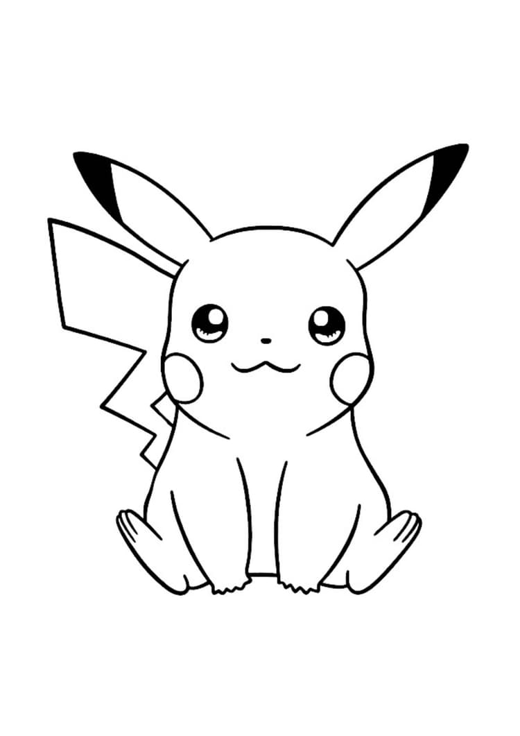 Página para colorear Pikachu (A4) para imprimir