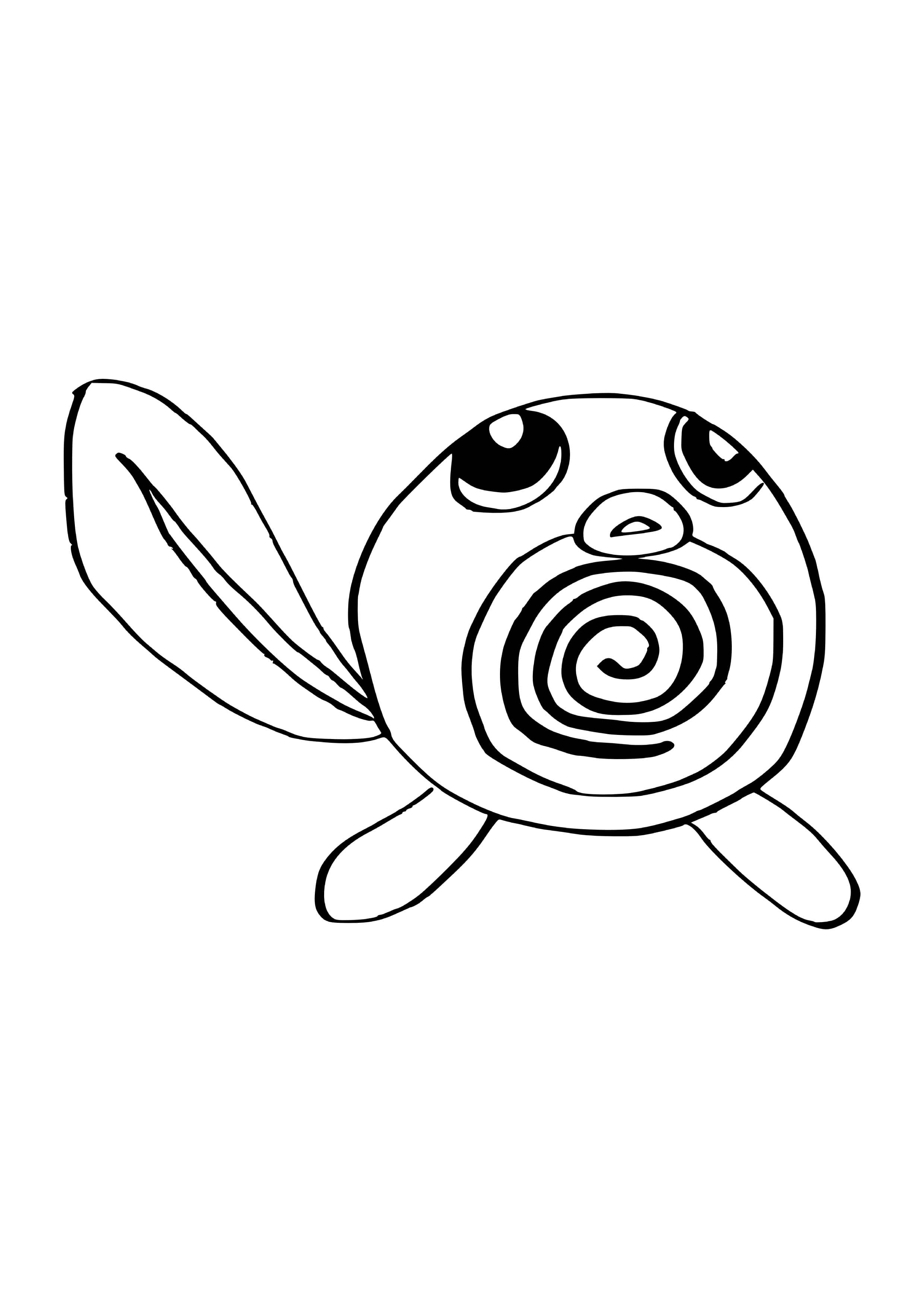 Página para colorear Poliwag (A4) para imprimir