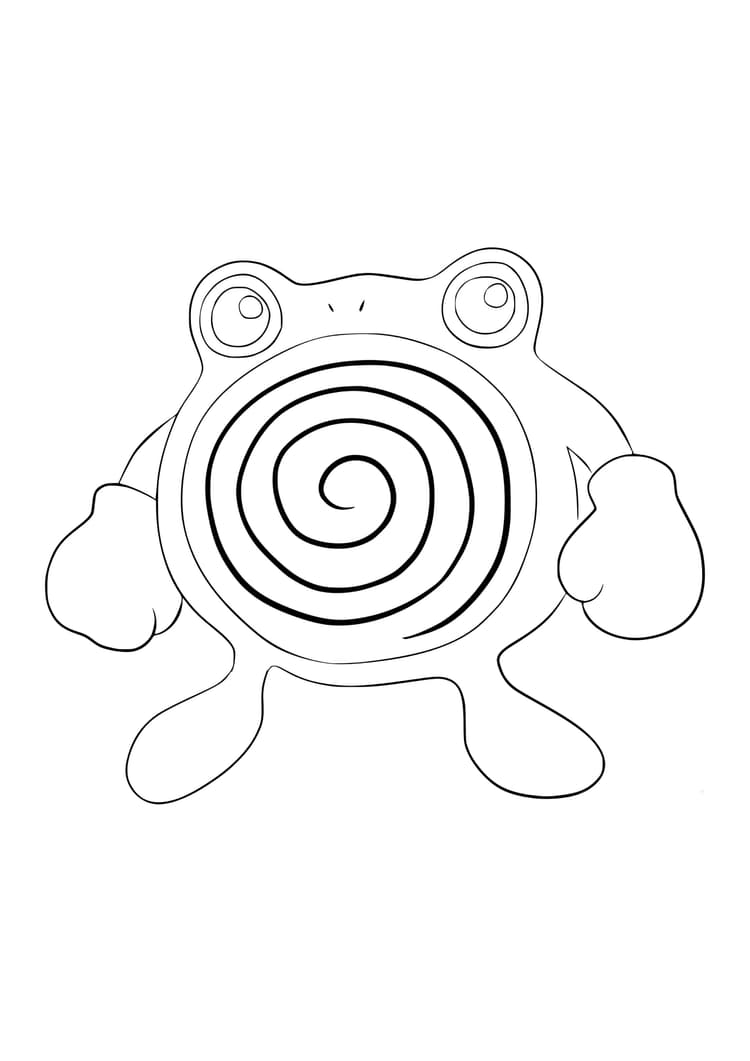 Página para colorear Poliwhirl (A4) para imprimir