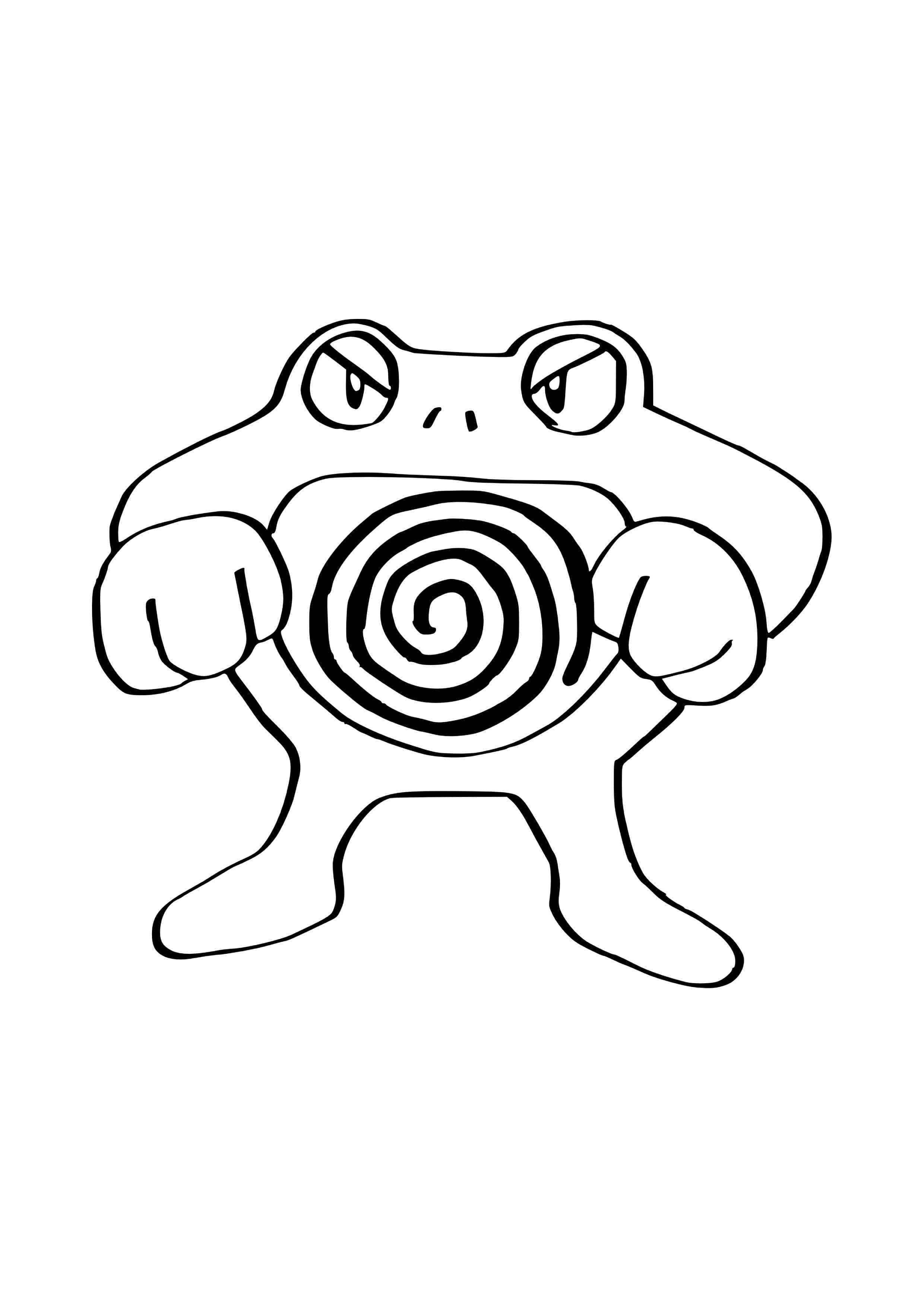 Página para colorear Poliwrath (A4) para imprimir