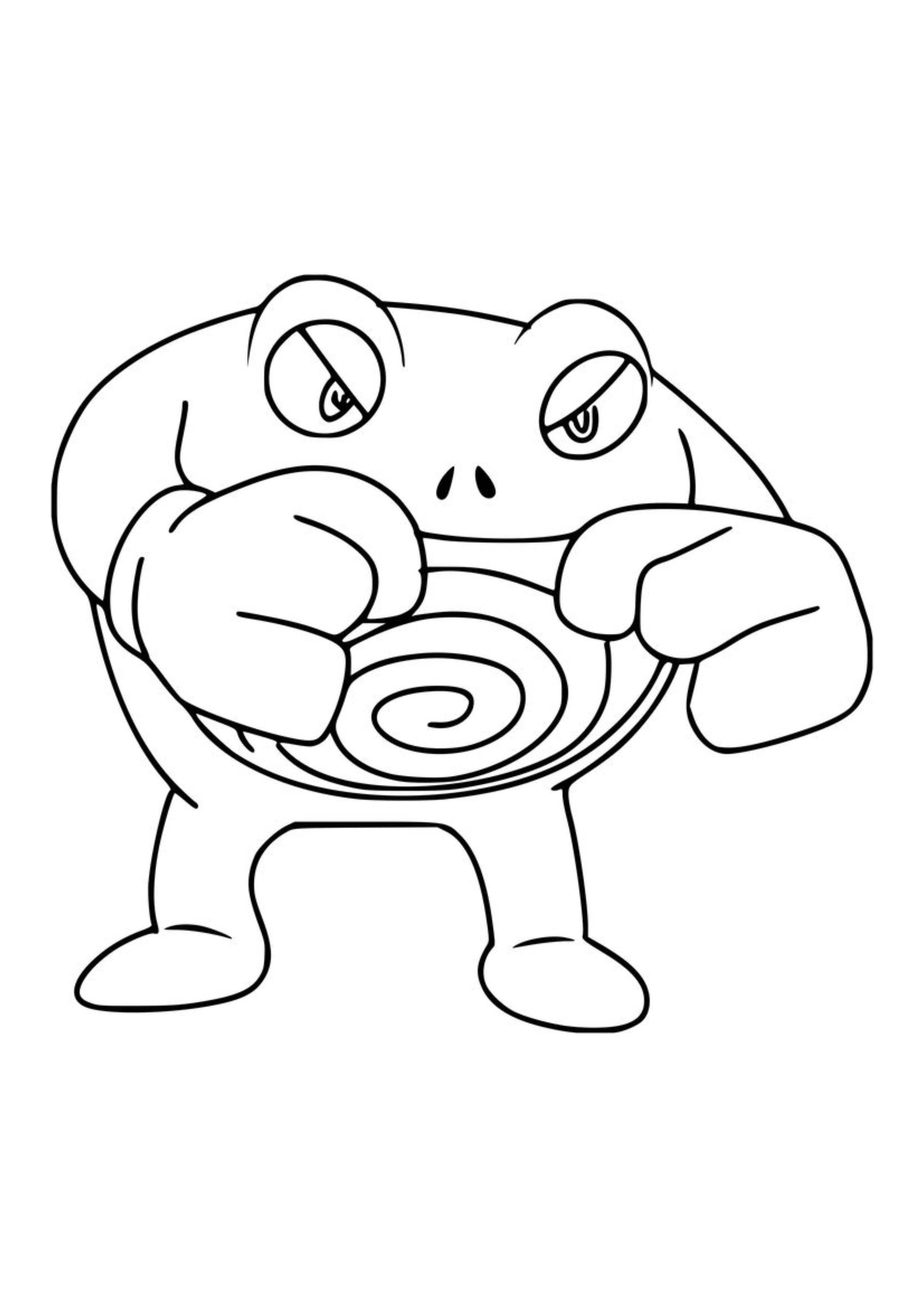 Página para colorear Poliwrath (A4) para imprimir