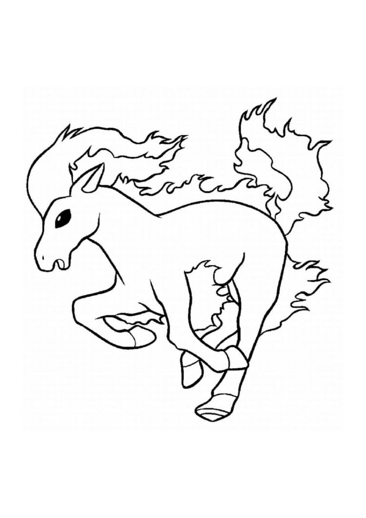 Página para colorear Ponyta (A4) para imprimir