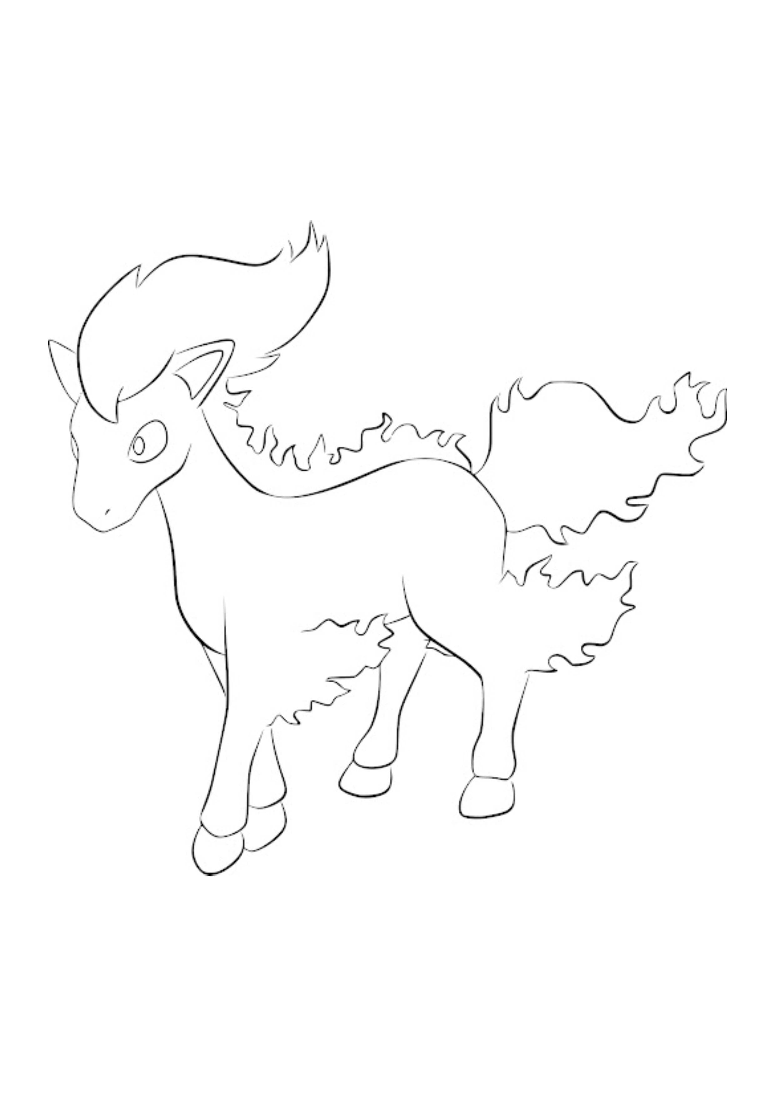 Página para colorear Ponyta (A4) para imprimir