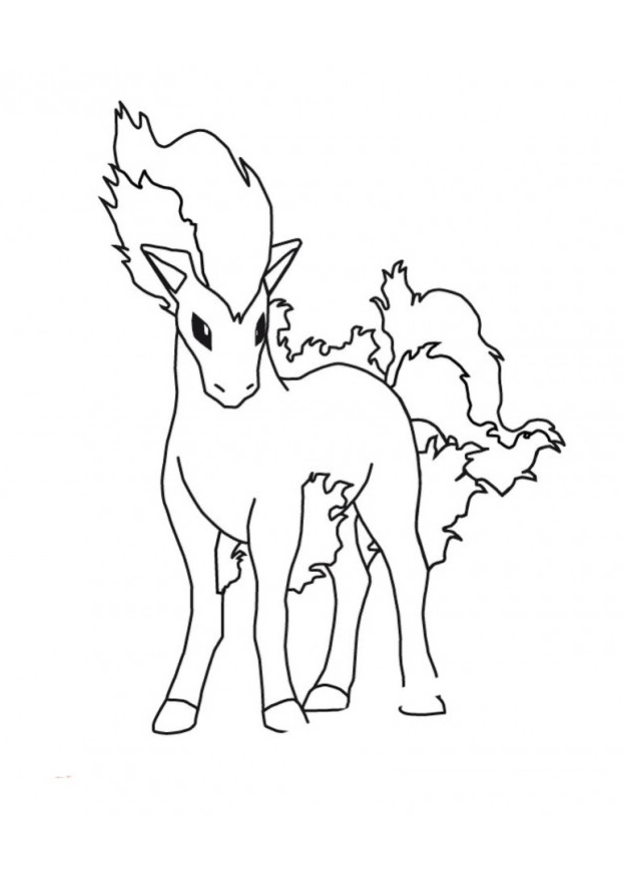 Página para colorear Ponyta (A4) para imprimir