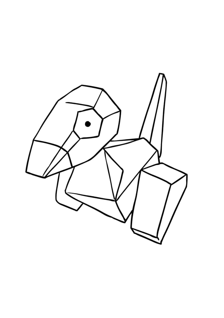 Página para colorear Porygon (A4) para imprimir