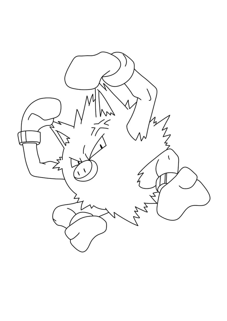Página para colorear Primeape (A4) para imprimir