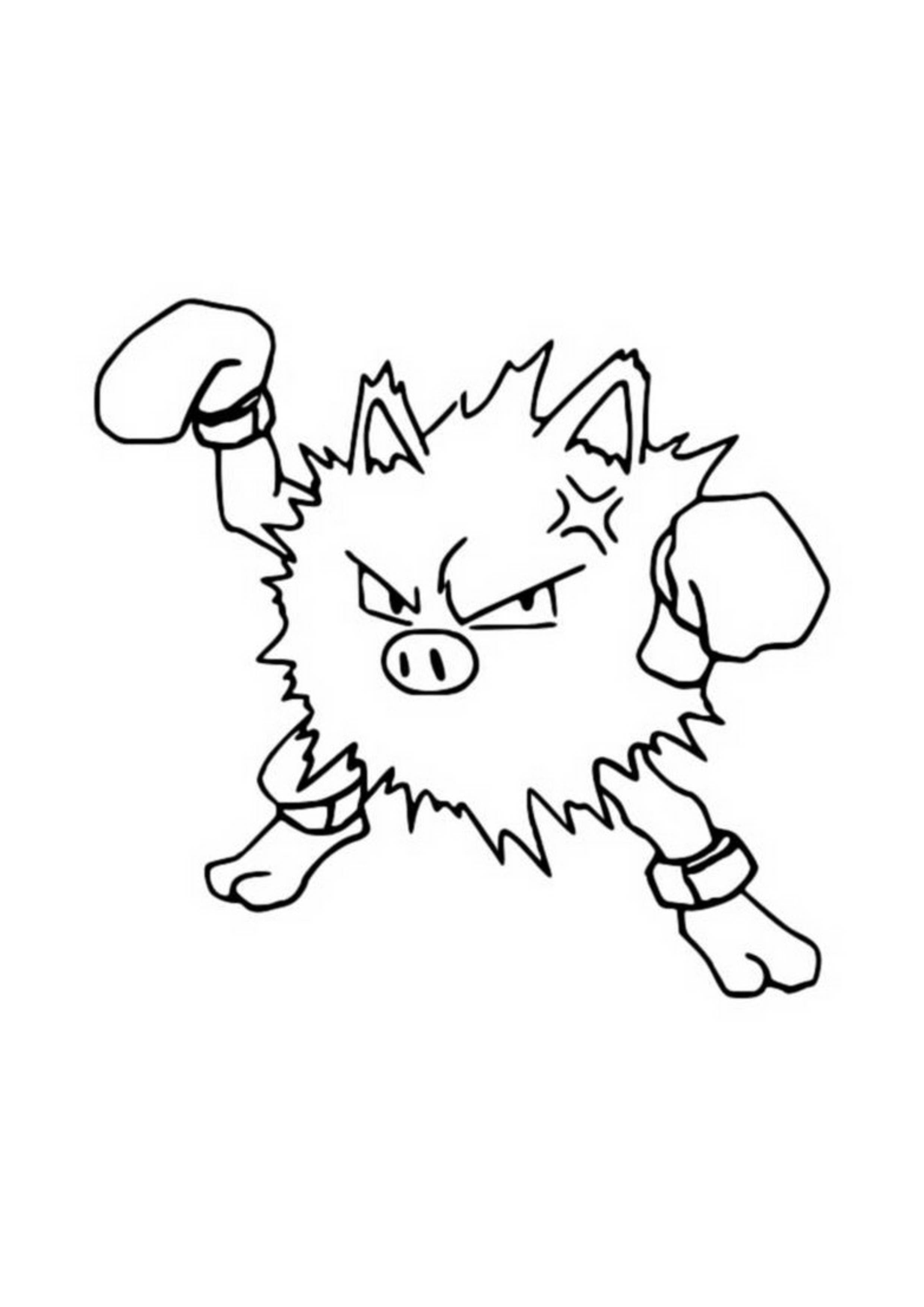 Página para colorear Primeape (A4) para imprimir