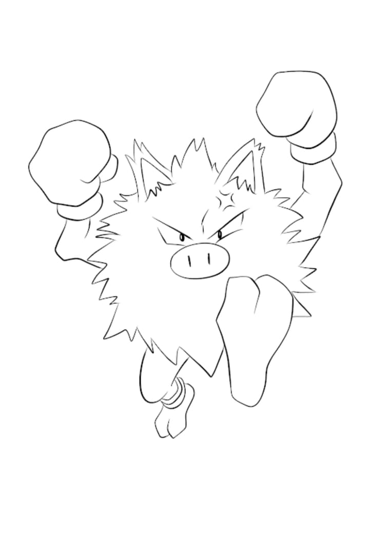 Página para colorear Primeape (A4) para imprimir
