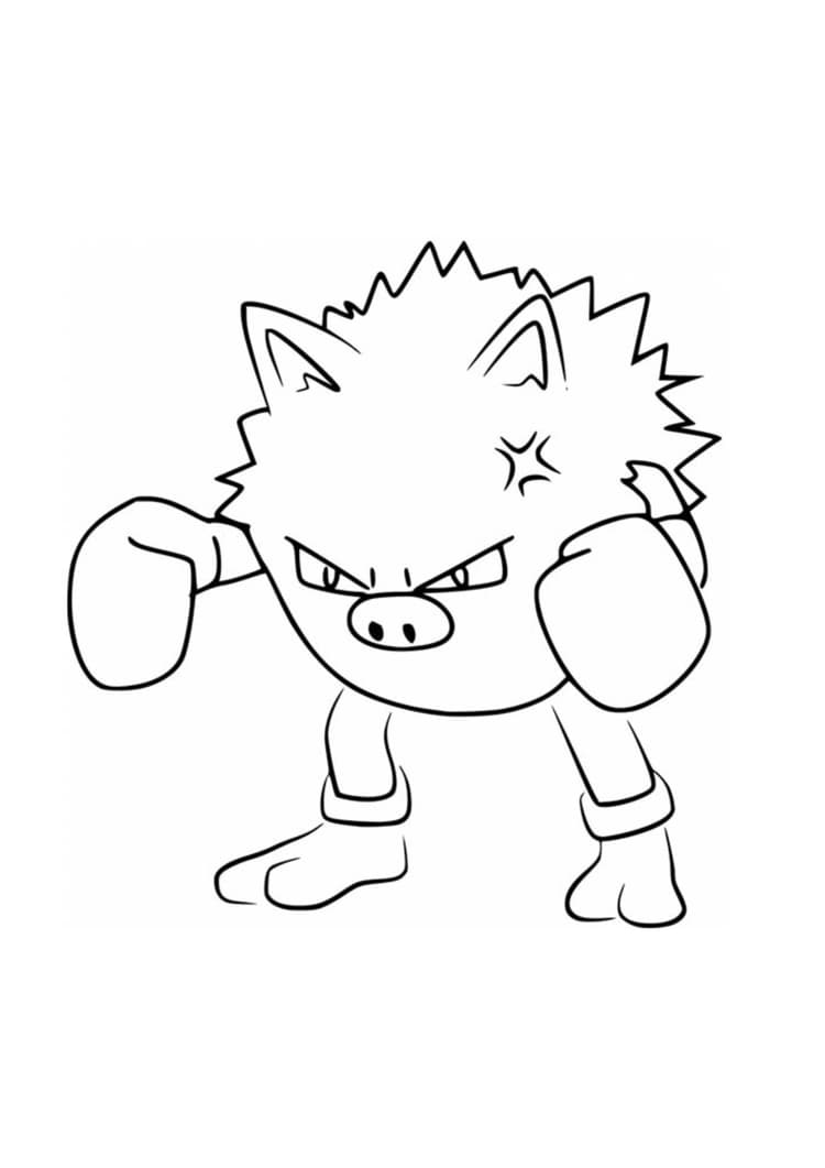 Página para colorear Primeape (A4) para imprimir
