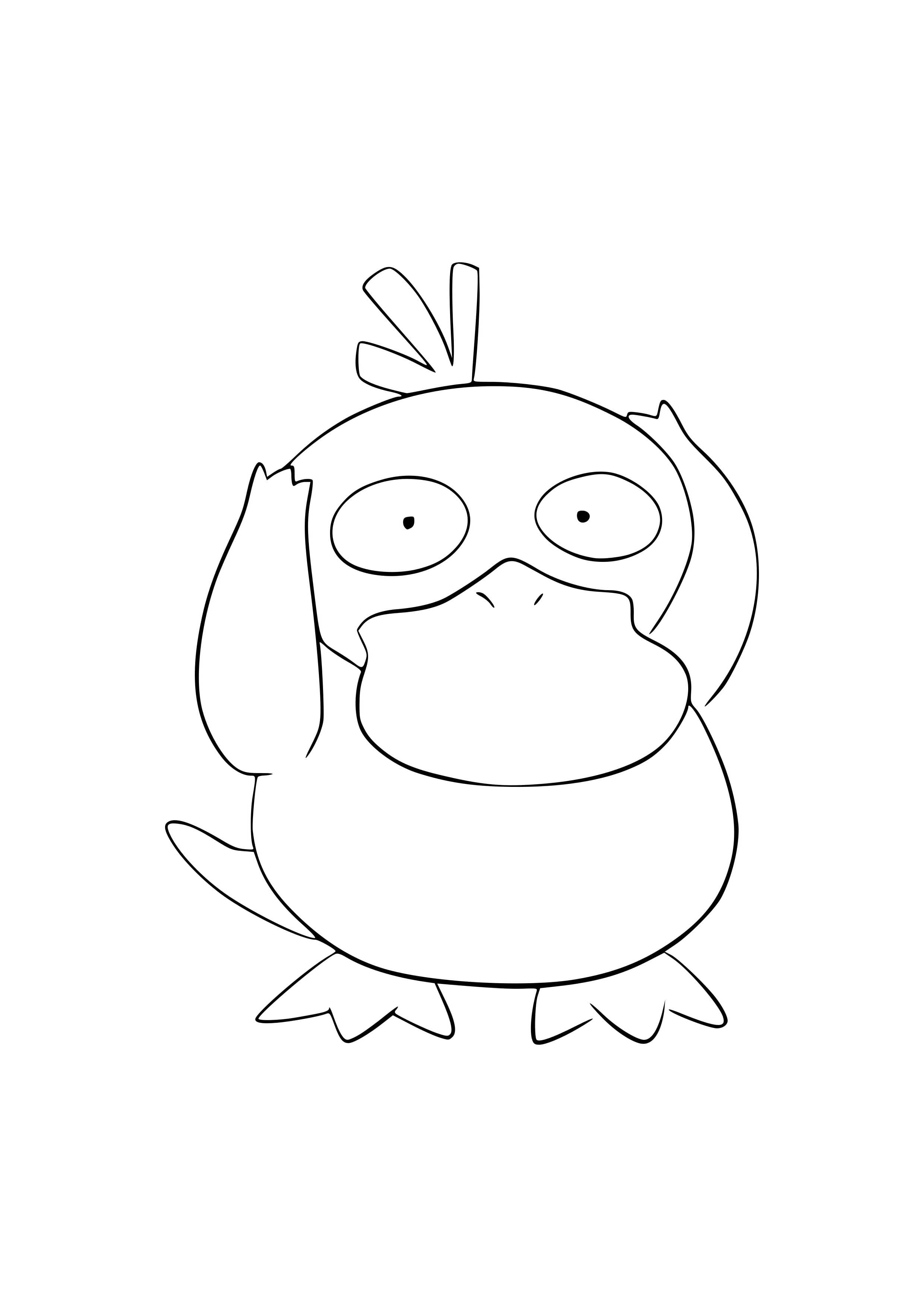 Página para colorear Psyduck (A4) para imprimir