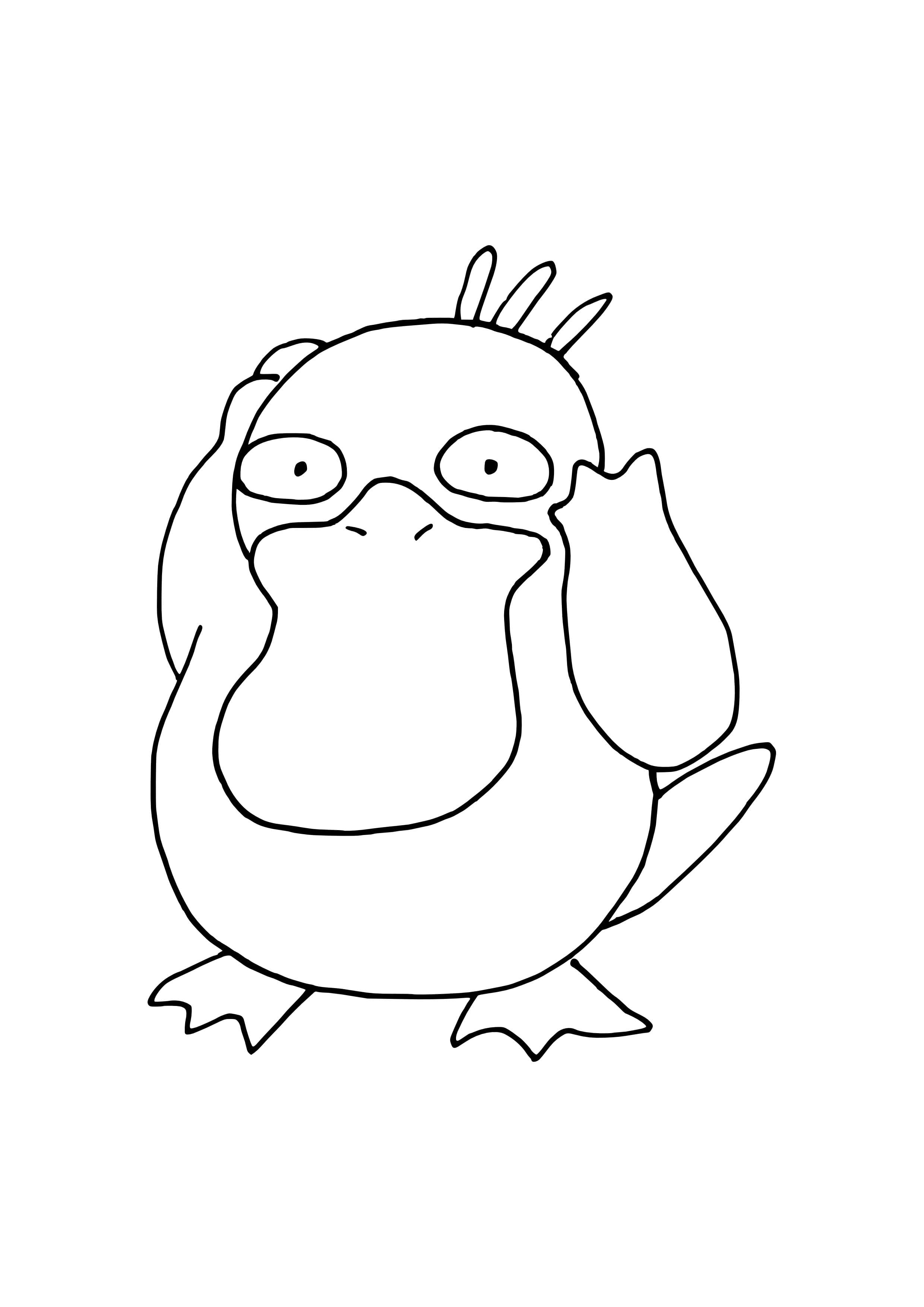 Página para colorear Psyduck (A4) para imprimir