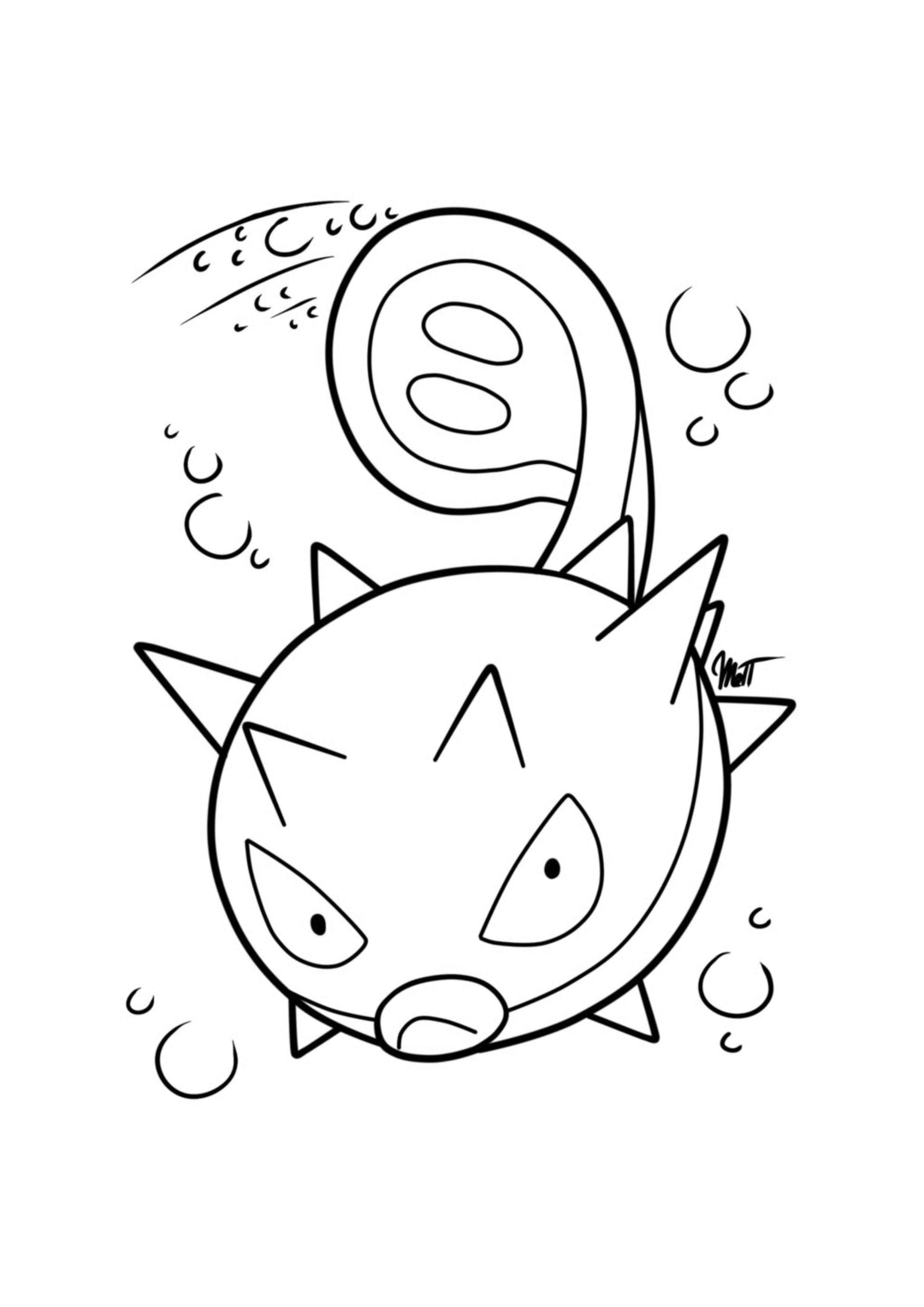 Página para colorear Qwilfish (A4) para imprimir