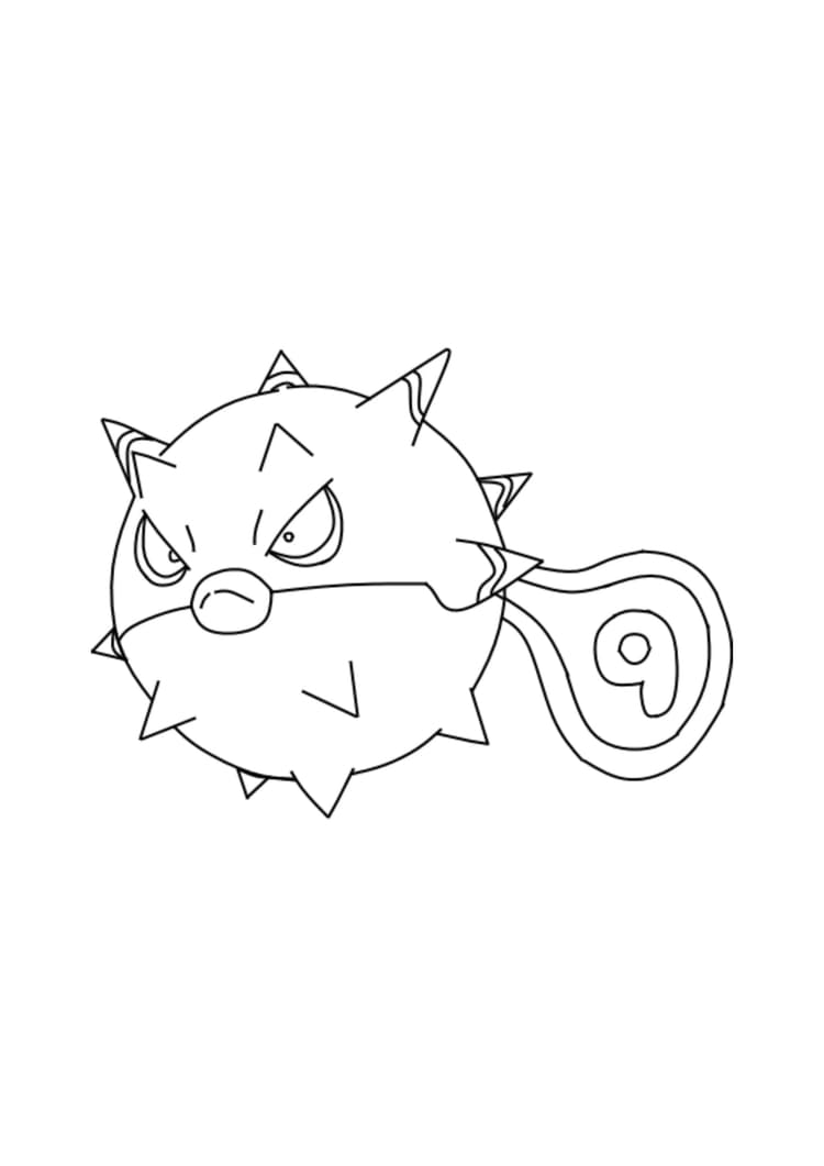 Página para colorear Qwilfish (A4) para imprimir
